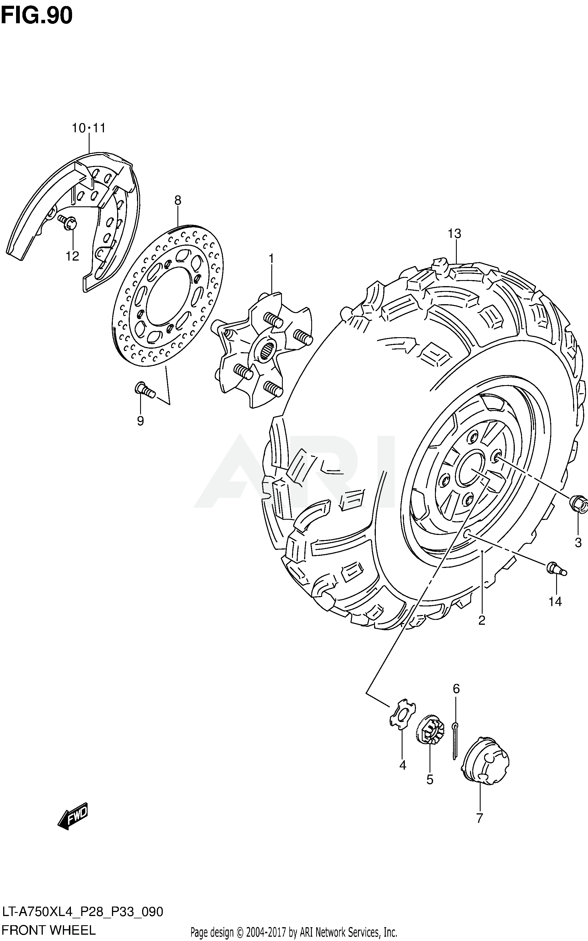 FRONT WHEEL (LT-A750XL4 P28)