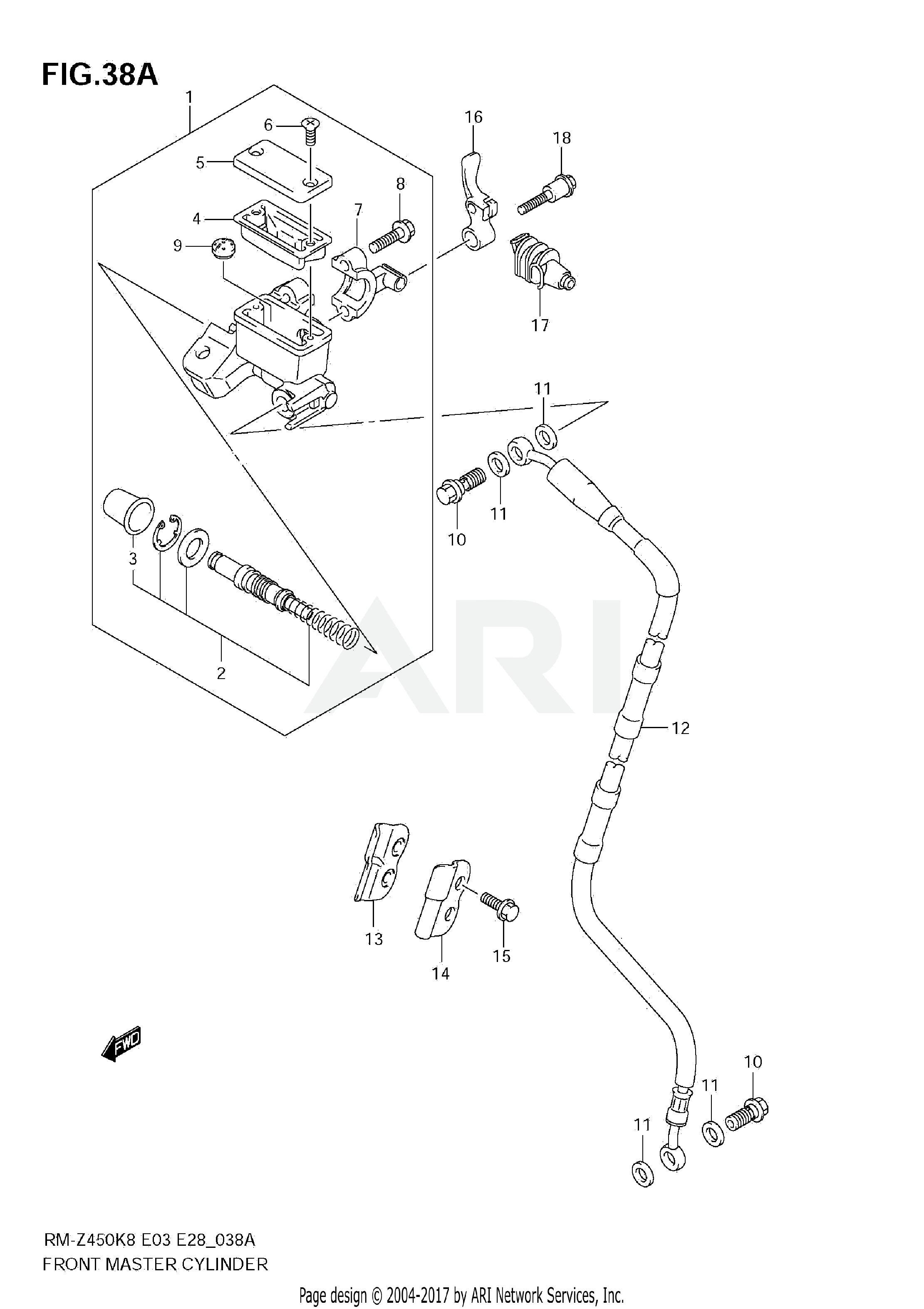 FRONT MASTER CYLINDER (RM-Z450 L1)