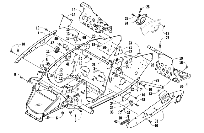 FRONT FRAME AND FOOTREST ASSEMBLY