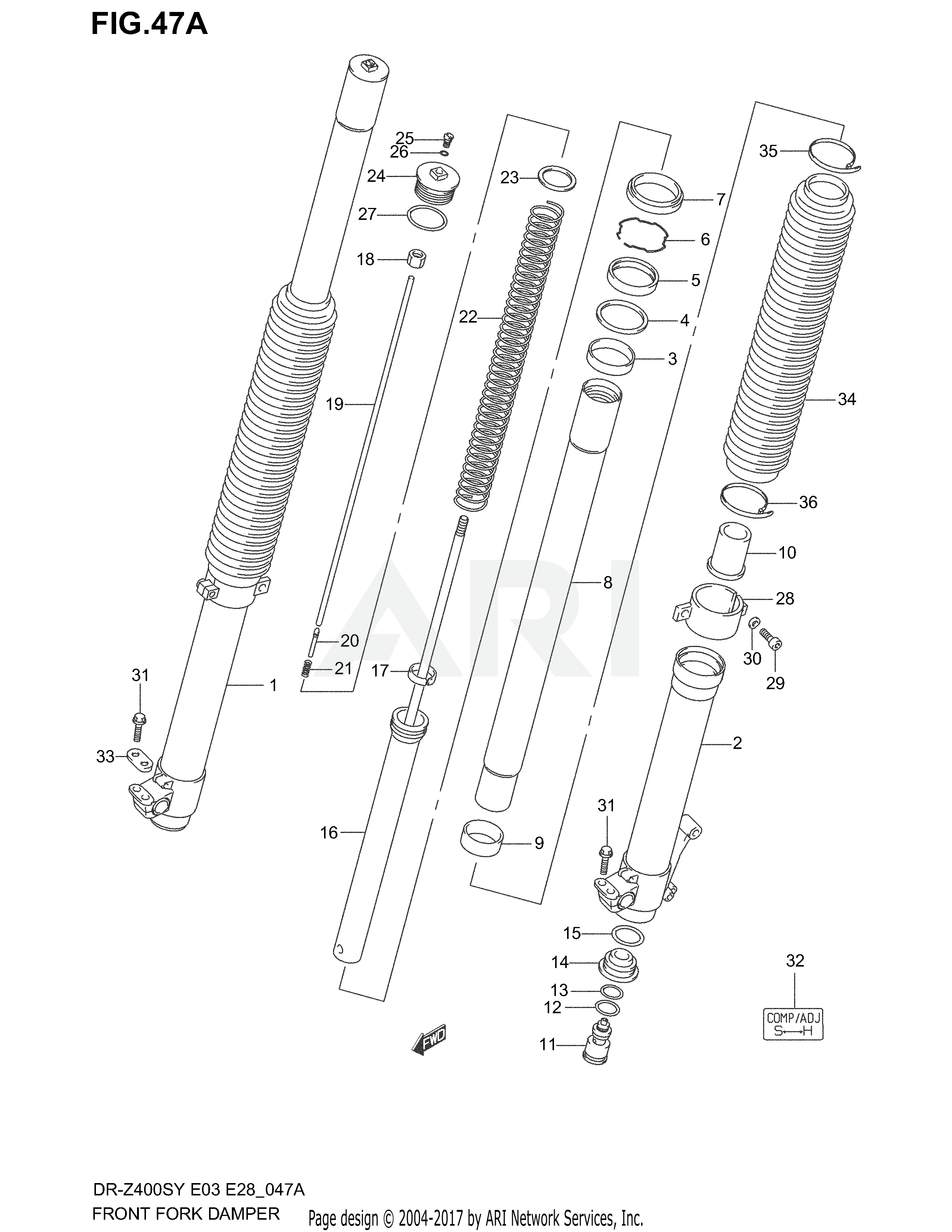 FRONT FORK DAMPER (MODEL K2/K3/K4)