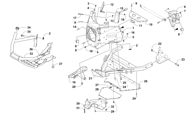 FRONT BUMPER AND FRAME ASSEMBLY