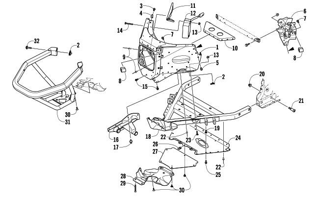 FRONT BUMPER AND FRAME ASSEMBLY