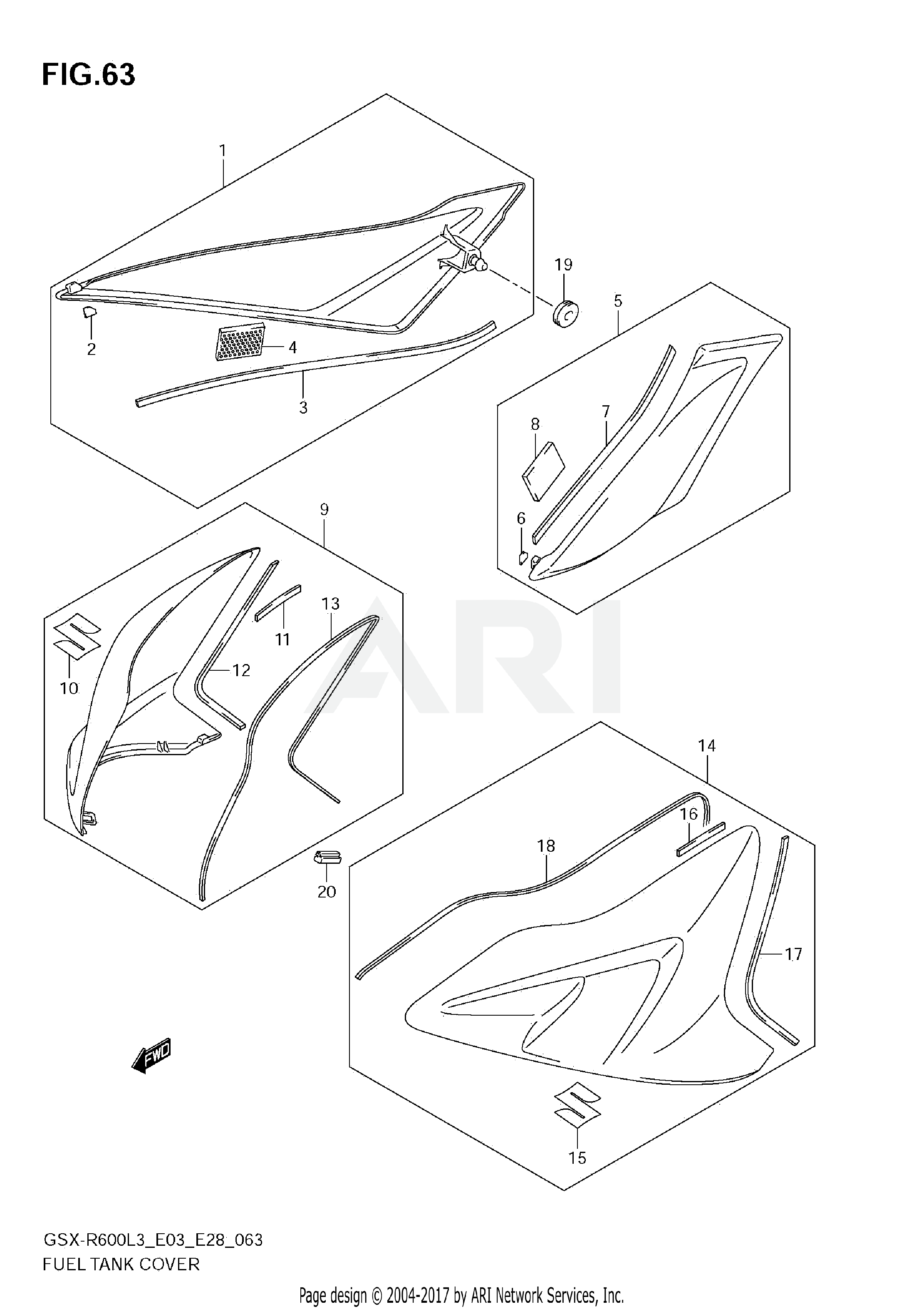 FUEL TANK COVER (GSX-R600L3 E28)