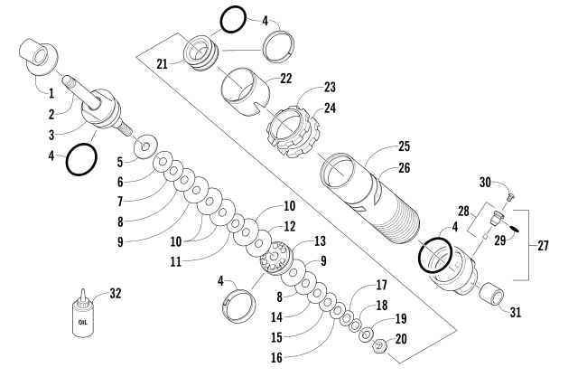 REAR SUSPENSION FRONT ARM SHOCK ABSORBER