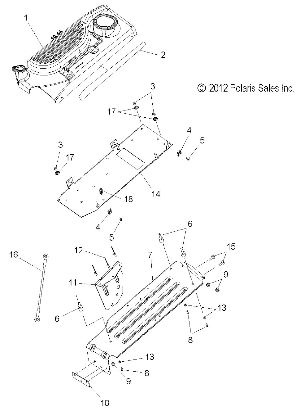 CHASSIS, CLUTCH GUARD and COVER - S15PT6HSL/HEL (49SNOWCLUTCHGUARD13600TRG)