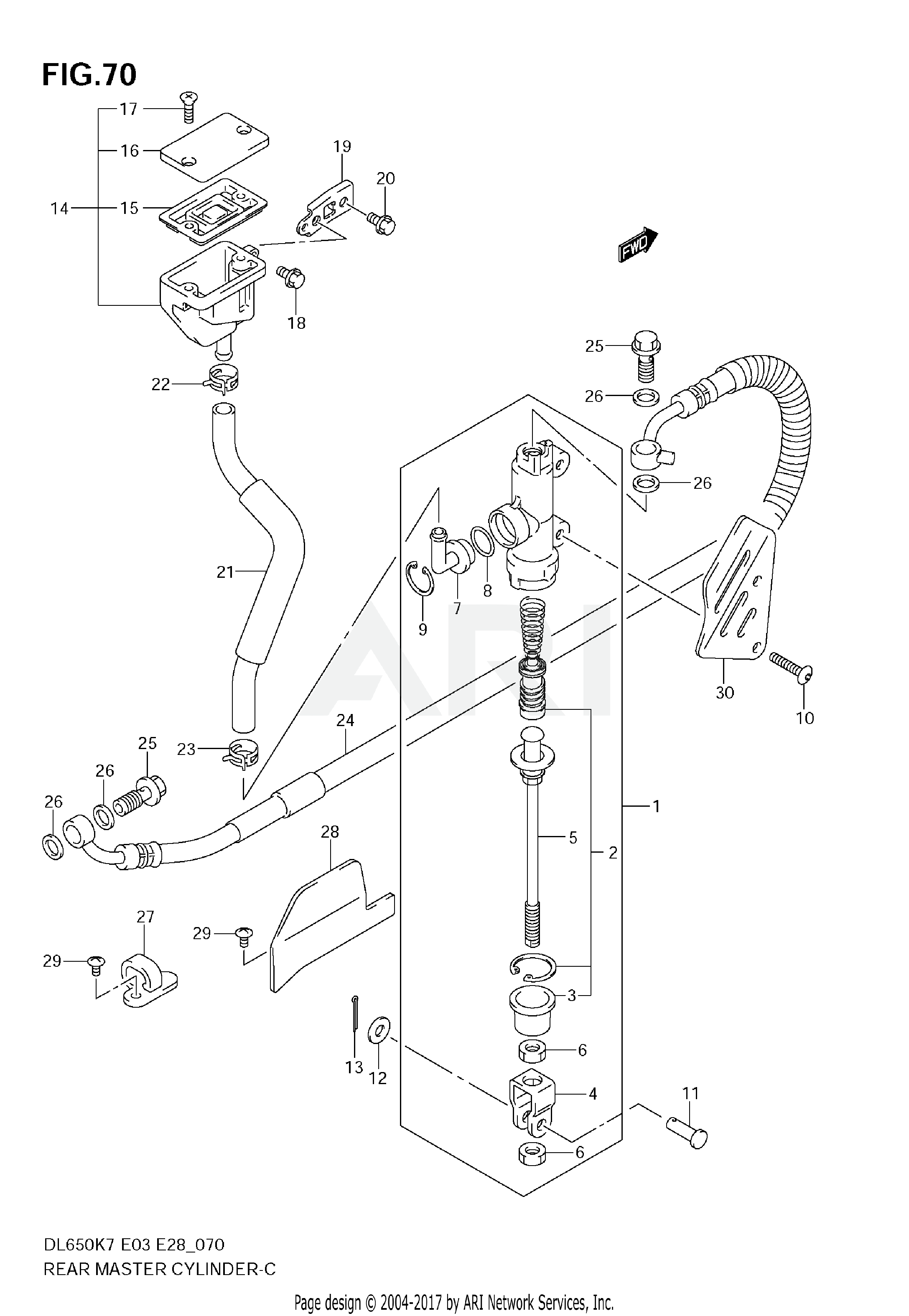 REAR MASTER CYLINDER (DL650K7/K8/K9)