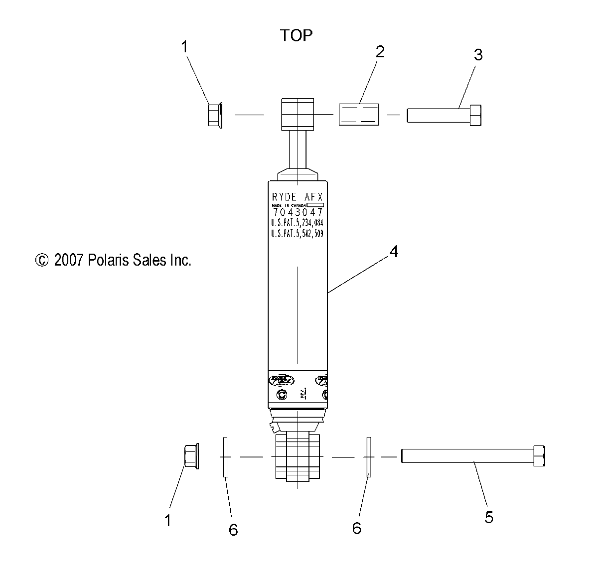 SUSPENSION, SHOCK, REAR TRACK (7043047) - S15CJ5BSL/BEL (49SNOWSHOCKREAR7043047)