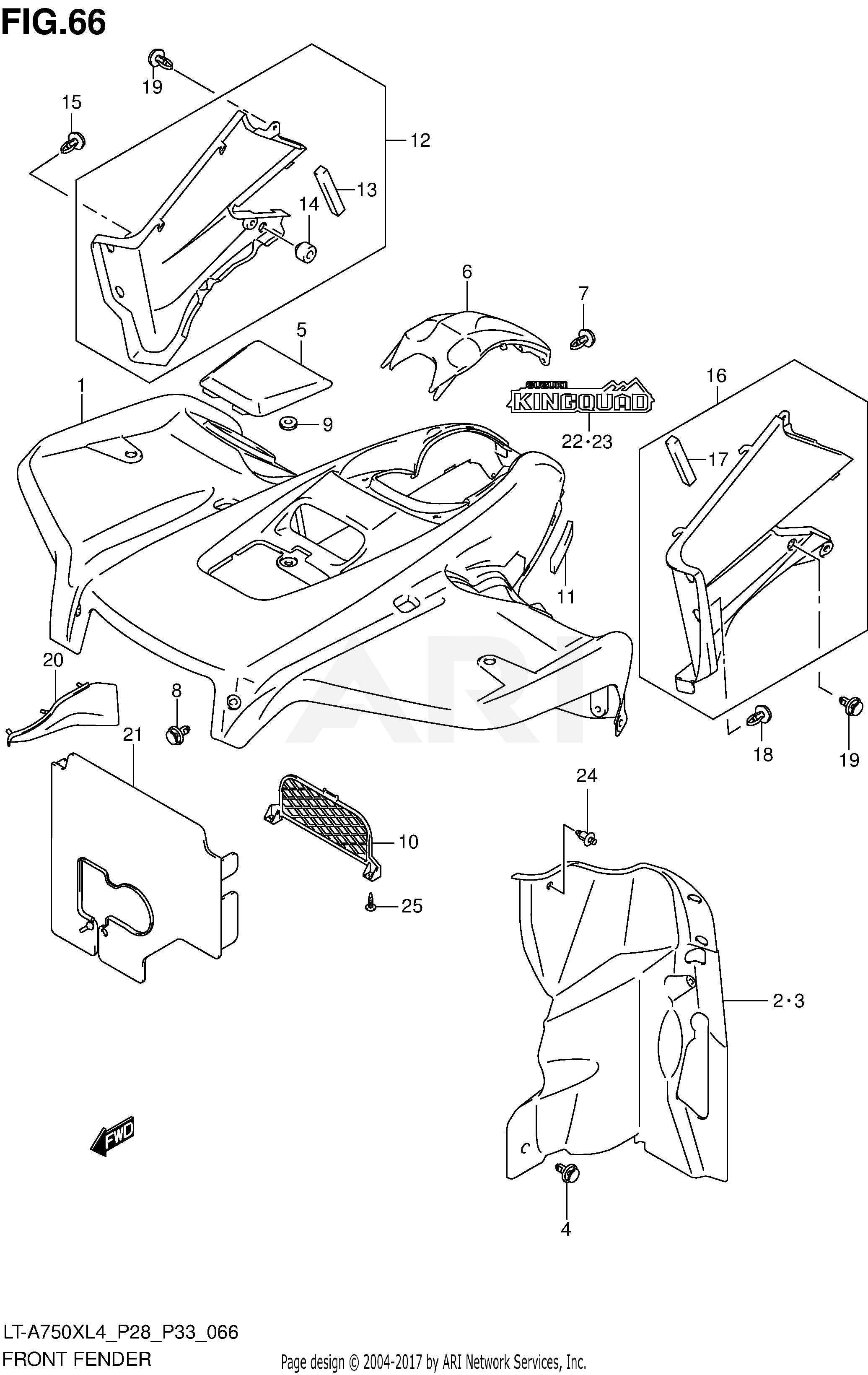 FRONT FENDER (LT-A750XZL4 P28)