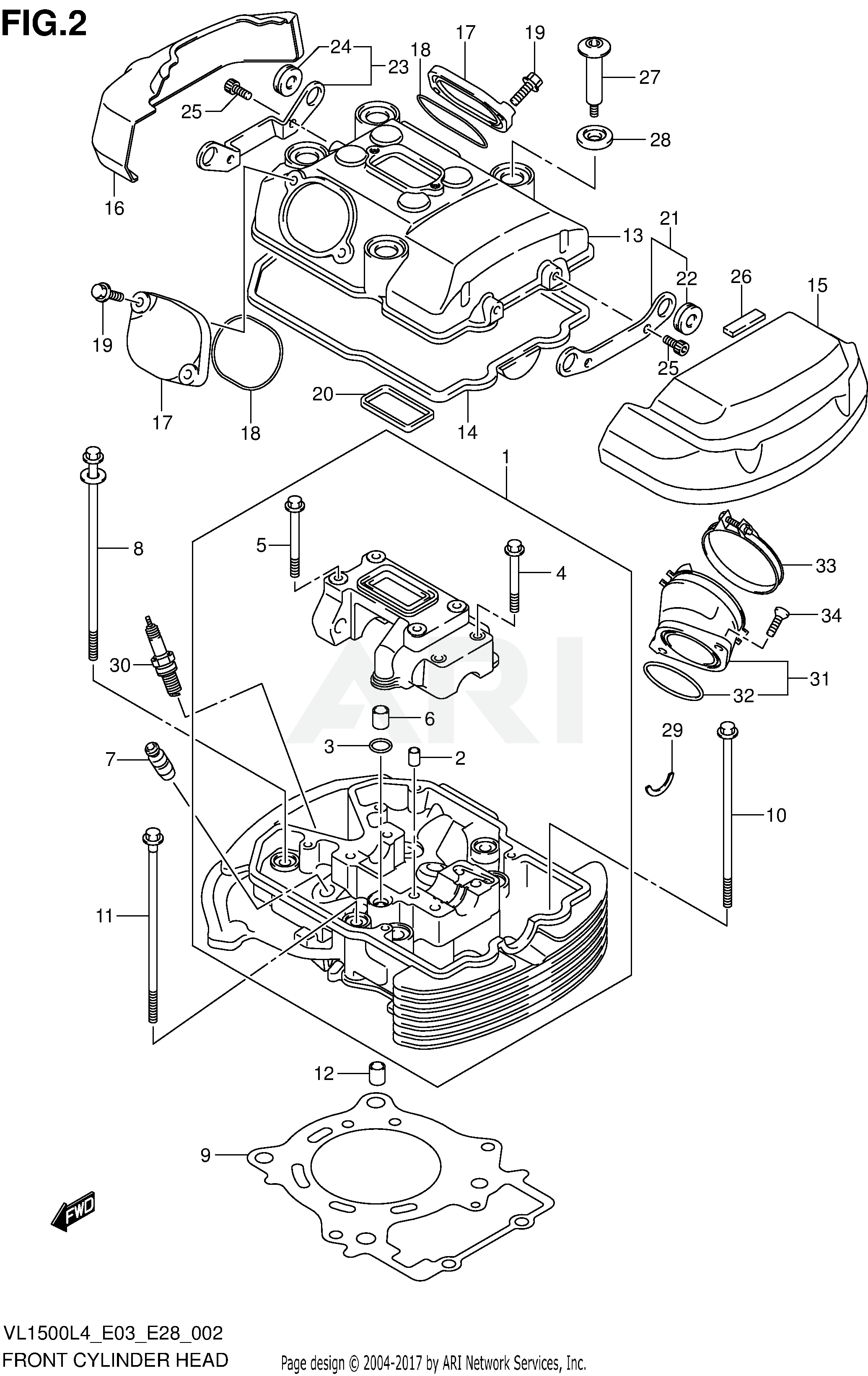 FRONT CYLINDER HEAD (VL1500L4 E03)