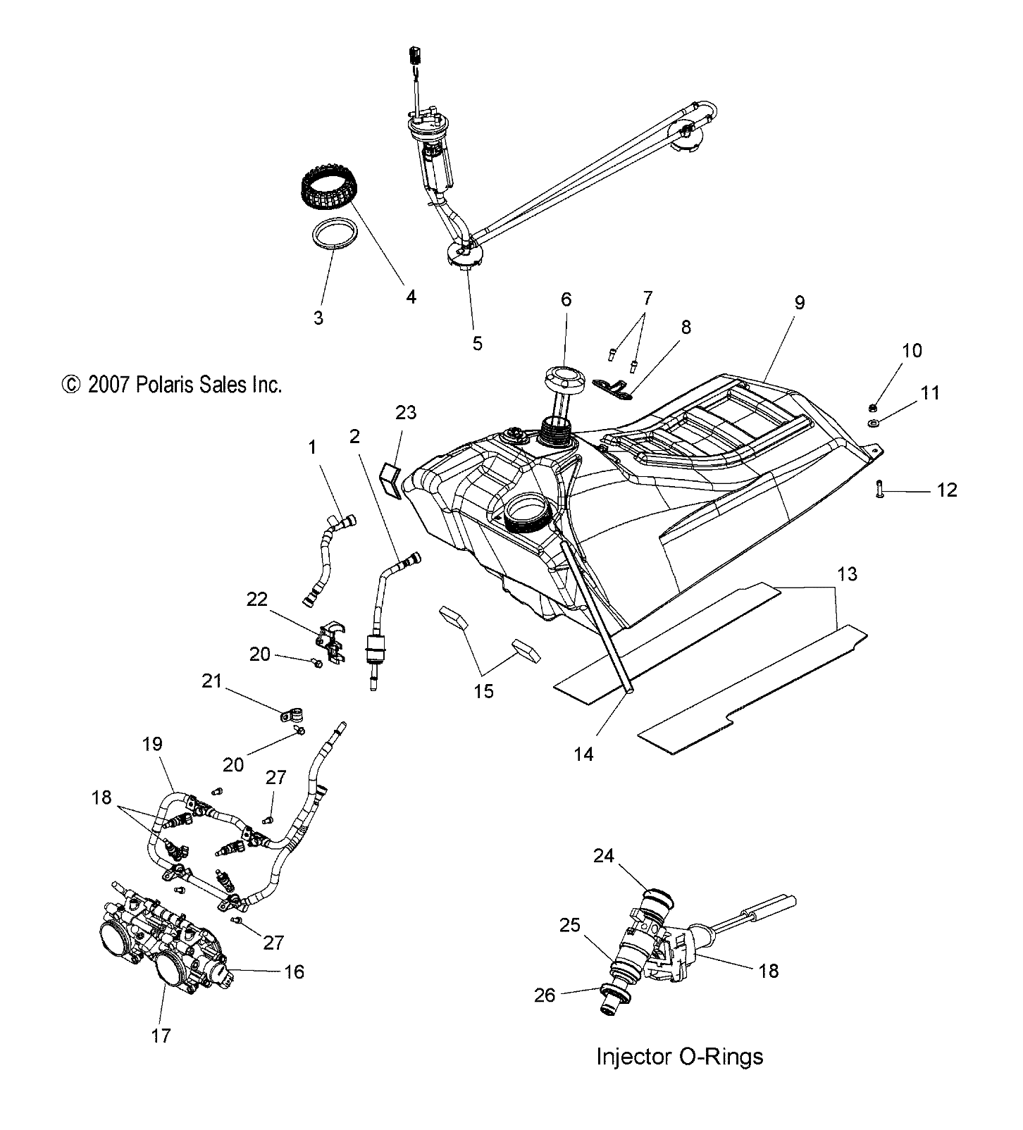 FUEL SYSTEM, FUEL TANK ASM. and PUMP - S08PB8ES/EE (49SNOWFUEL08800IQ)