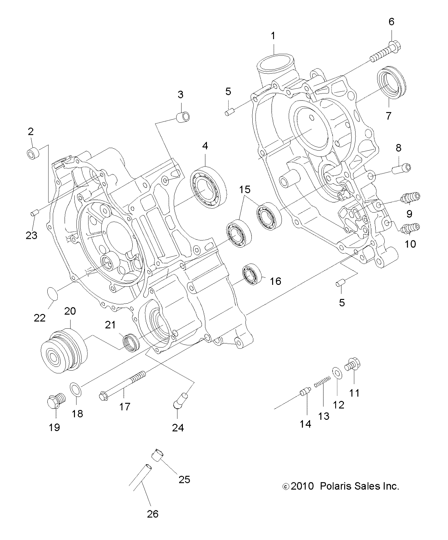 ENGINE, CRANKCASE - A11MB46FZ (49ATVCRANKCASE11SP500)