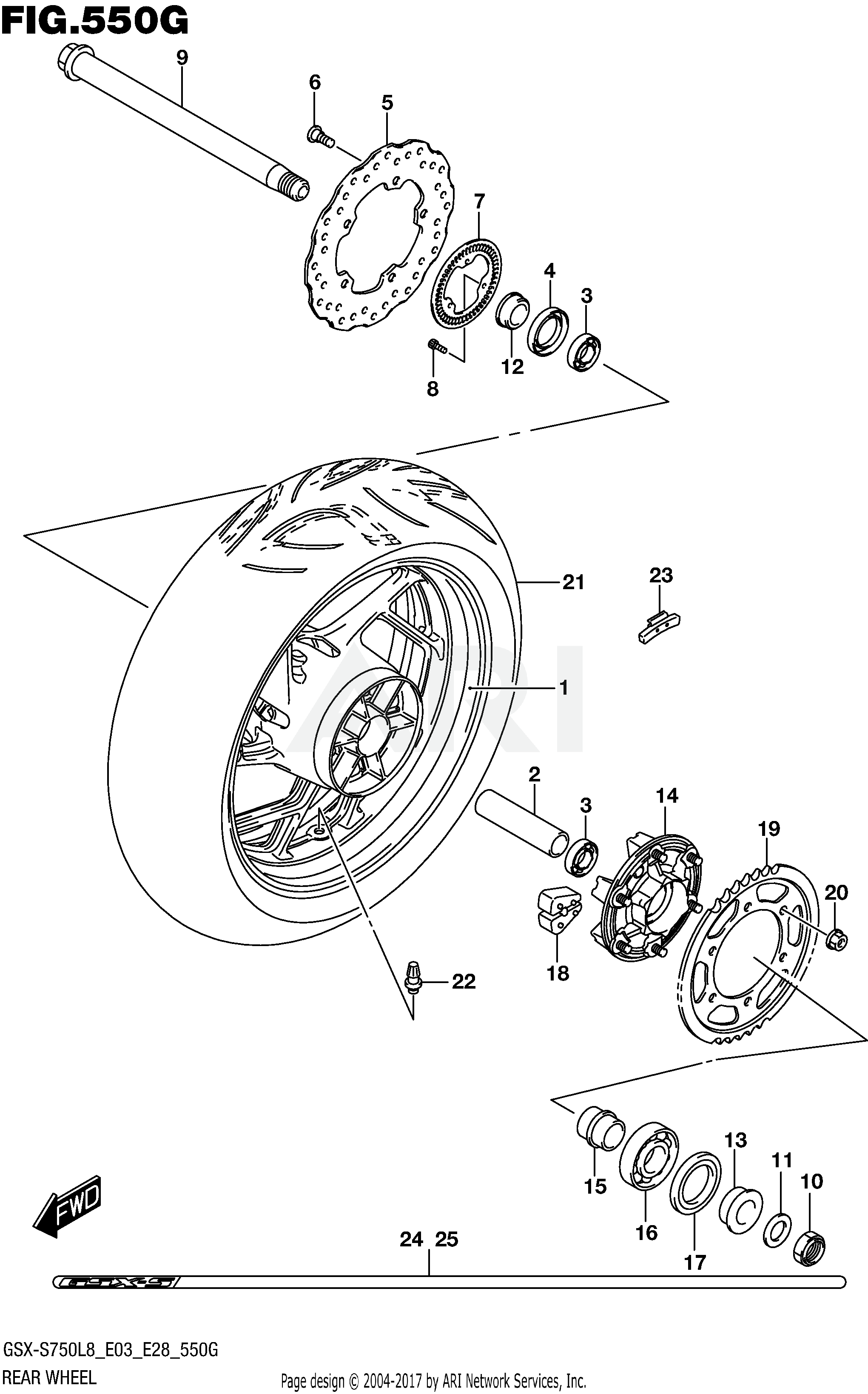 REAR WHEEL (GSX-S750AZL8 E28)