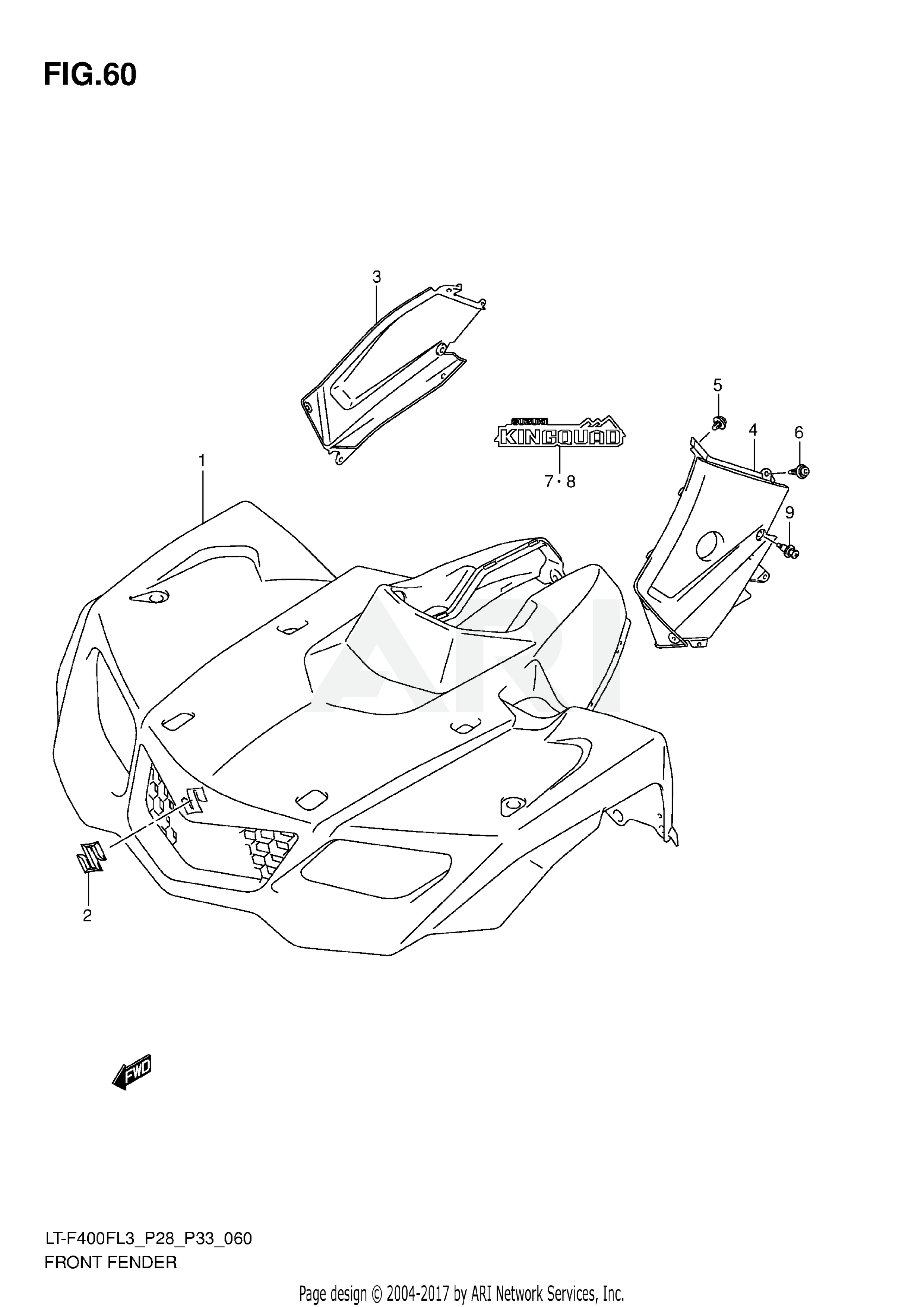 FRONT FENDER (LT-F400FZL3 P28)