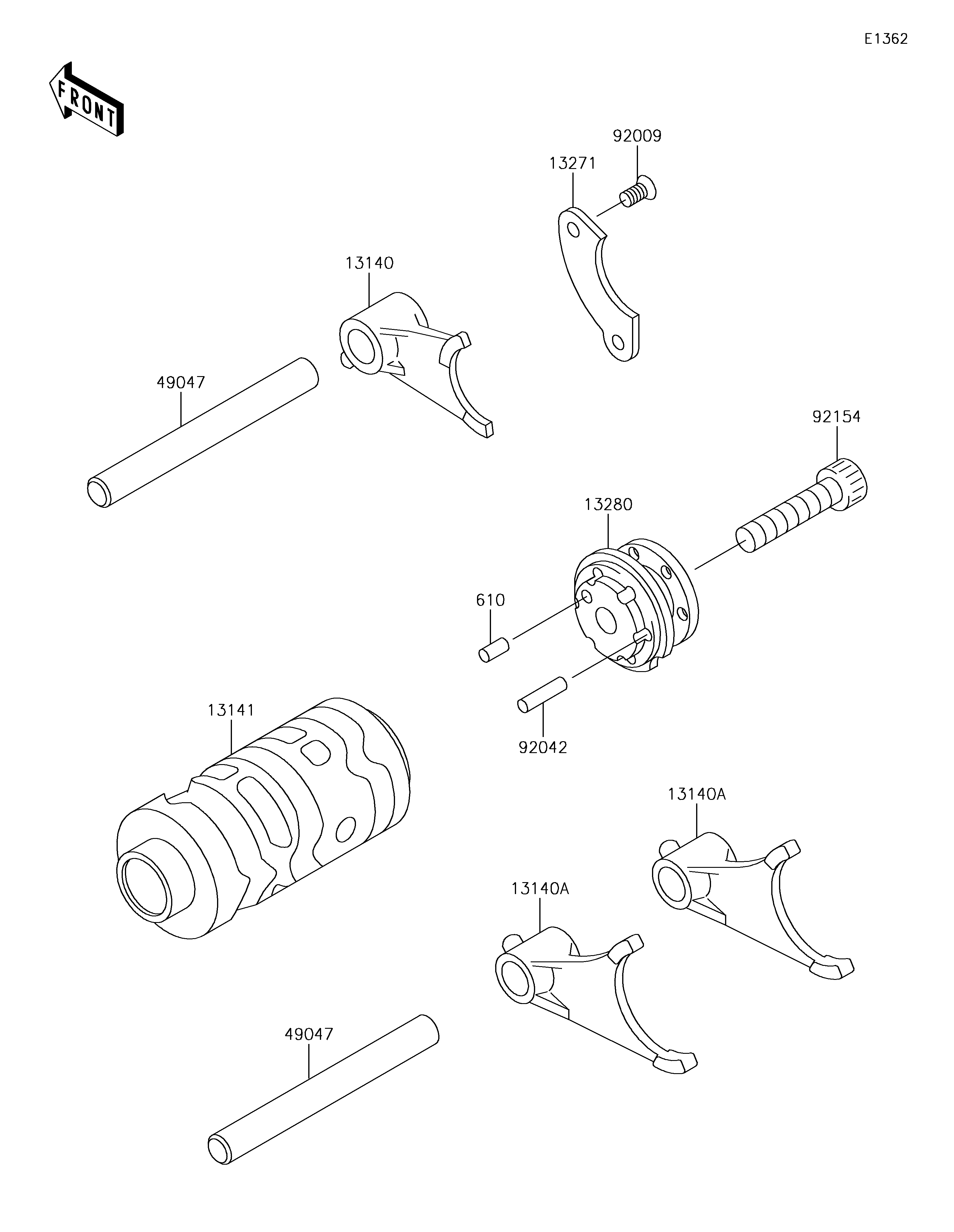 Gear Change Drum/Shift Fork(s)