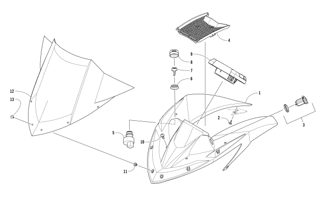 WINDSHIELD AND INSTRUMENTS ASSEMBLIES