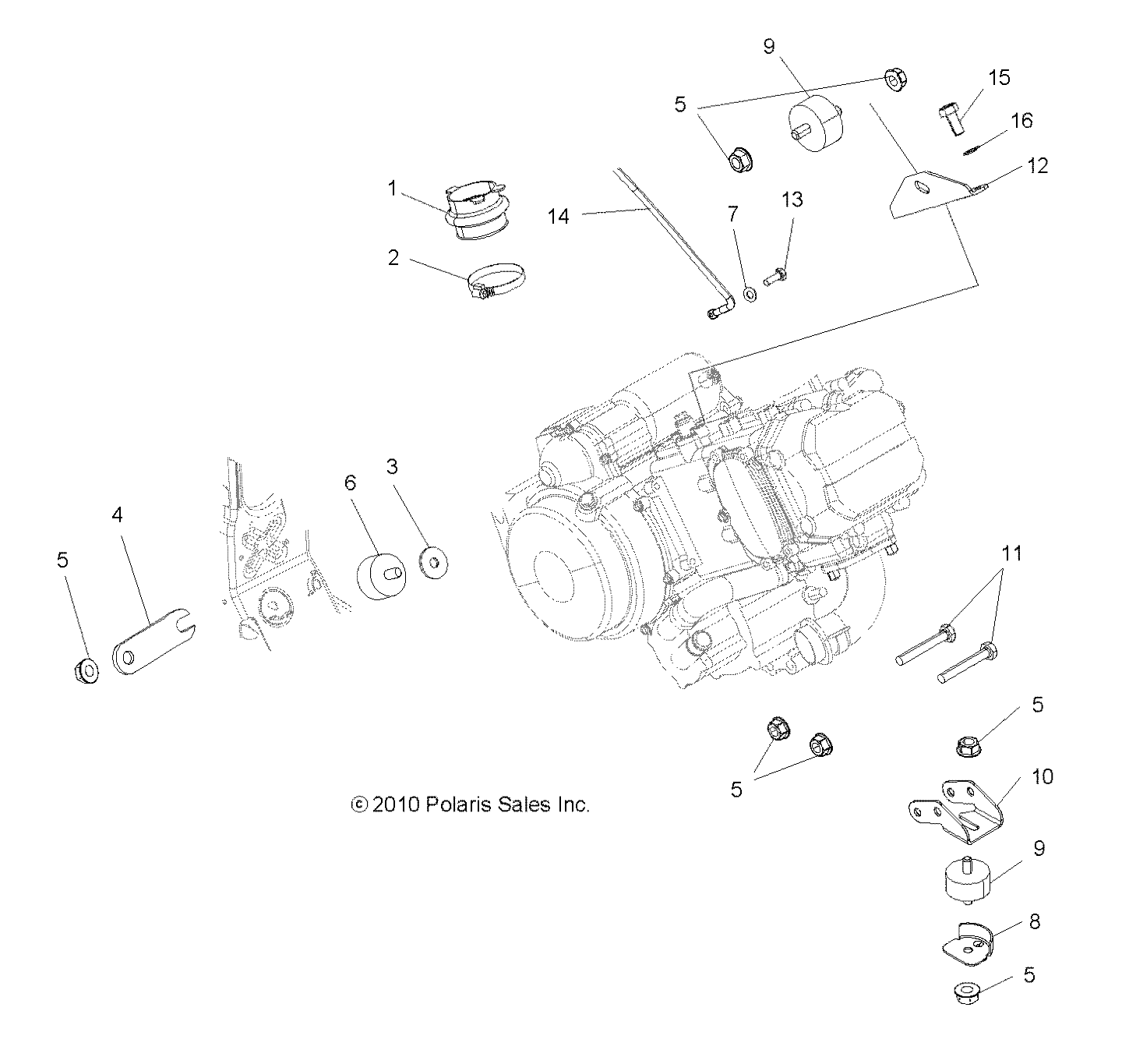 ENGINE, MOUNTING - A11MB46FZ (49ATVENGINEMTG11SP500)