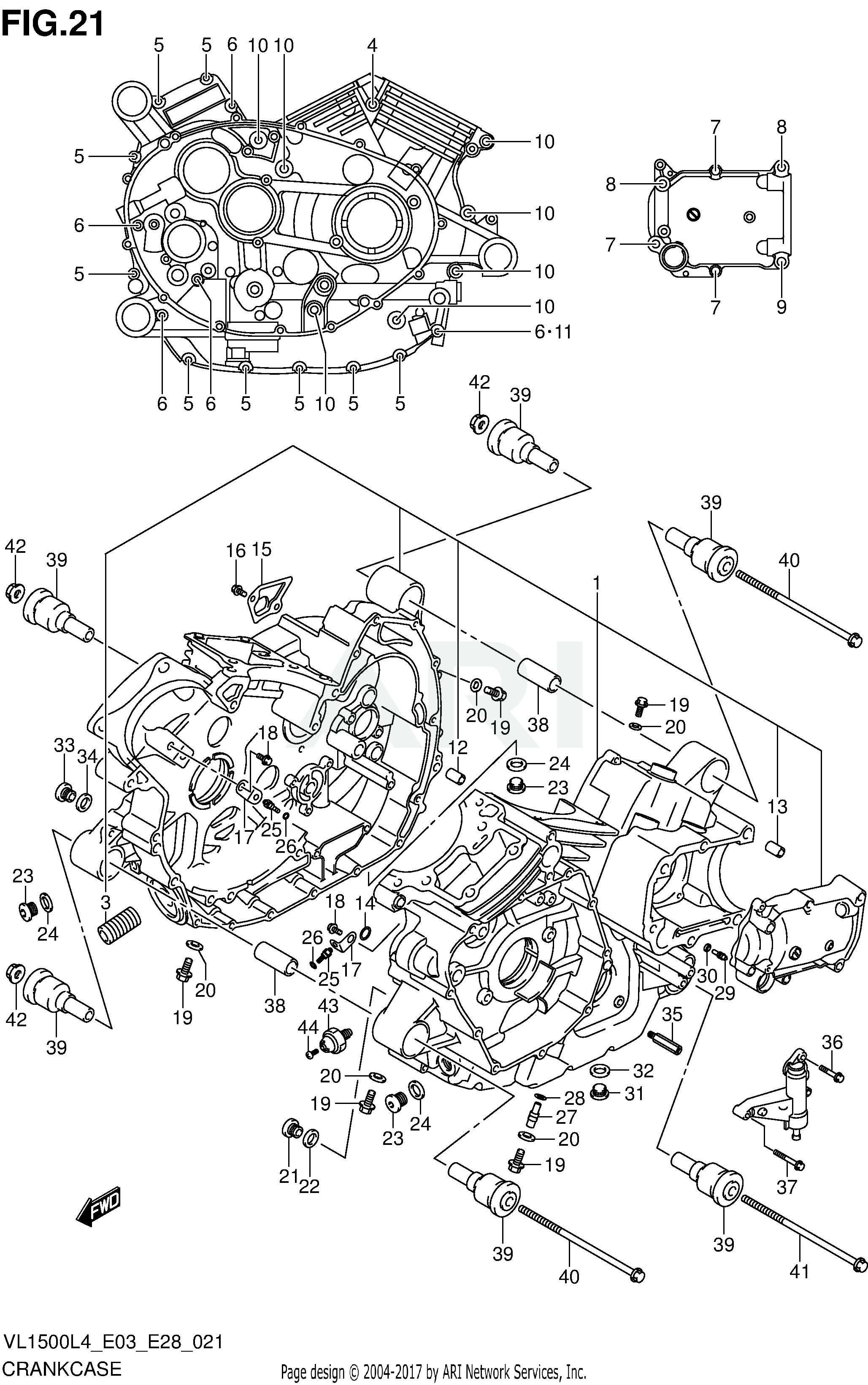 CRANKCASE (VL1500L4 E28)