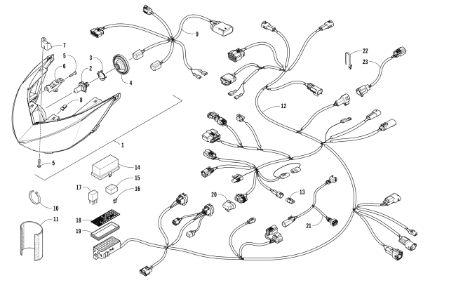 HEADLIGHT AND WIRING ASSEMBLIES