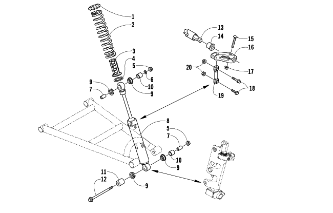 SHOCK ABSORBER AND SWAY BAR ASSEMBLY