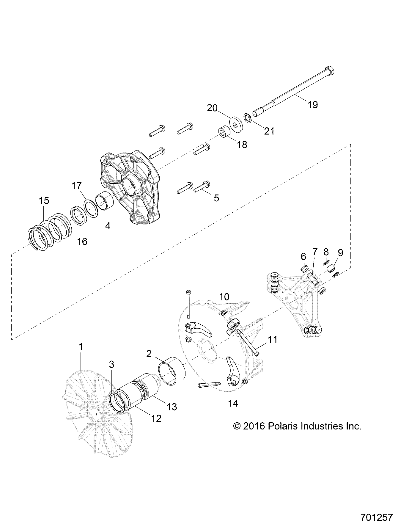 DRIVE TRAIN, PRIMARY CLUTCH - Z19VHA57B2 (701257)