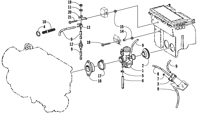 CARBURETOR AND FUEL PUMP ASSEMBLY