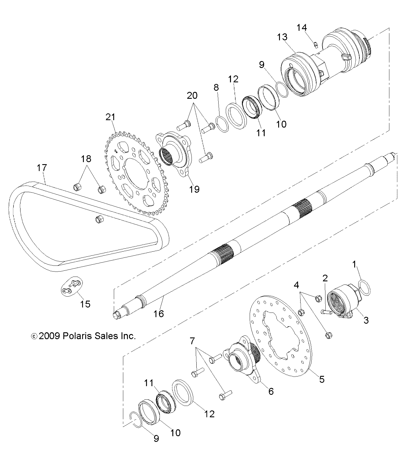 DRIVE TRAIN, REAR AXLE and HOUSING - A11NG50FA (49ATVAXLE10TBLZR)