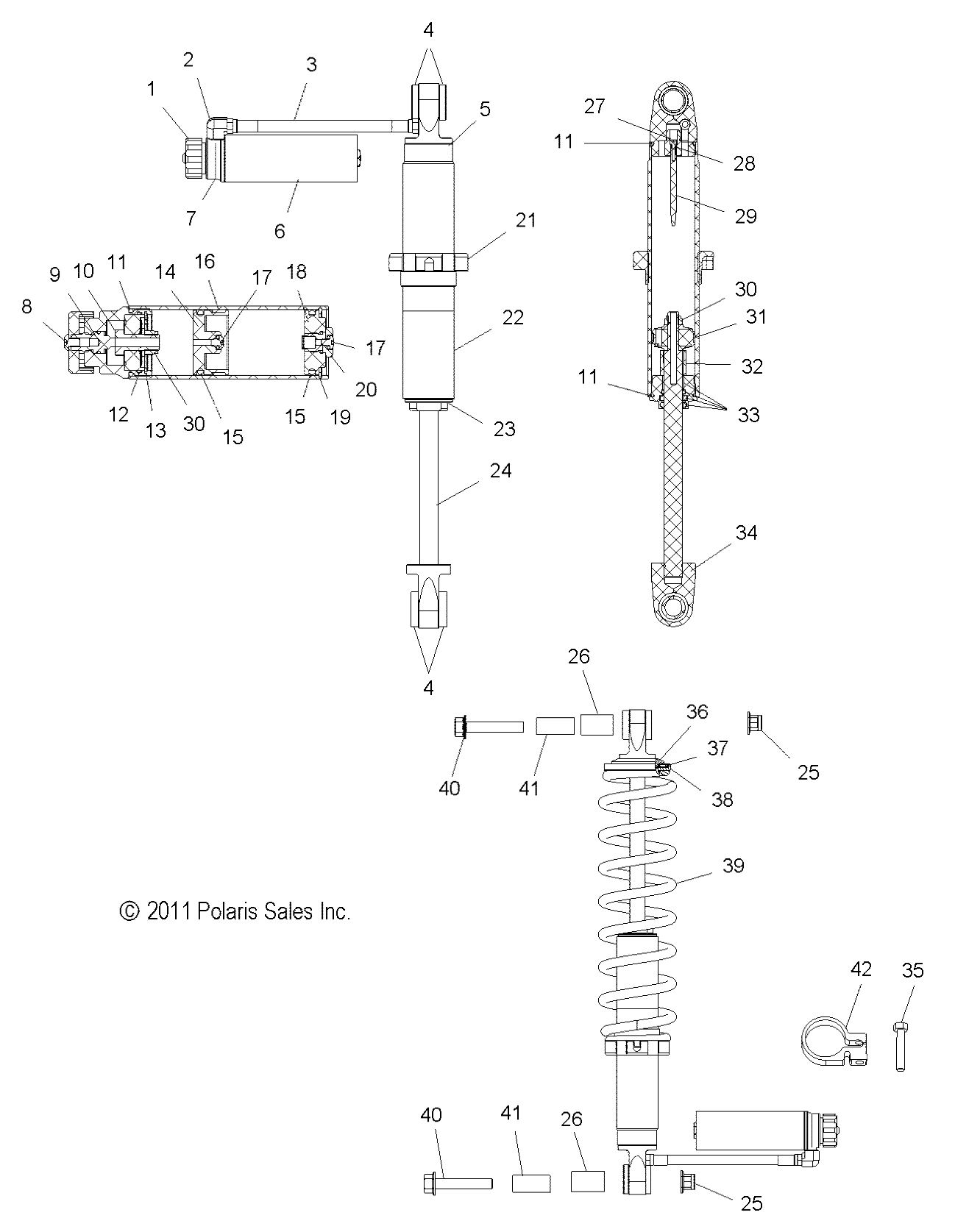 SUSPENSION, SHOCK, REAR - S13BA6GSL (49SNOWSHOCKREAR7043723)