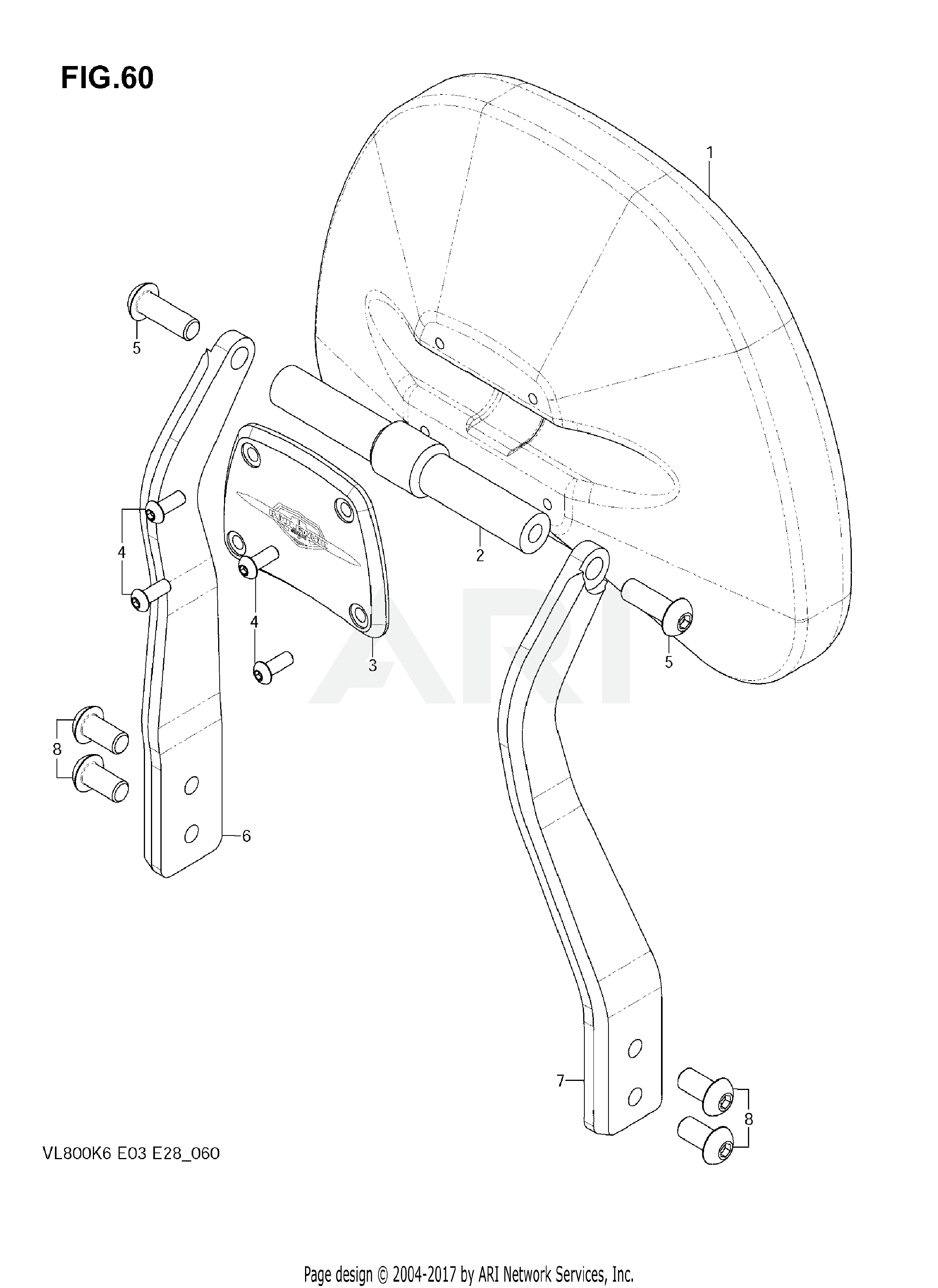 BACKREST, MOUNTS, SADDLEBAGS C50T