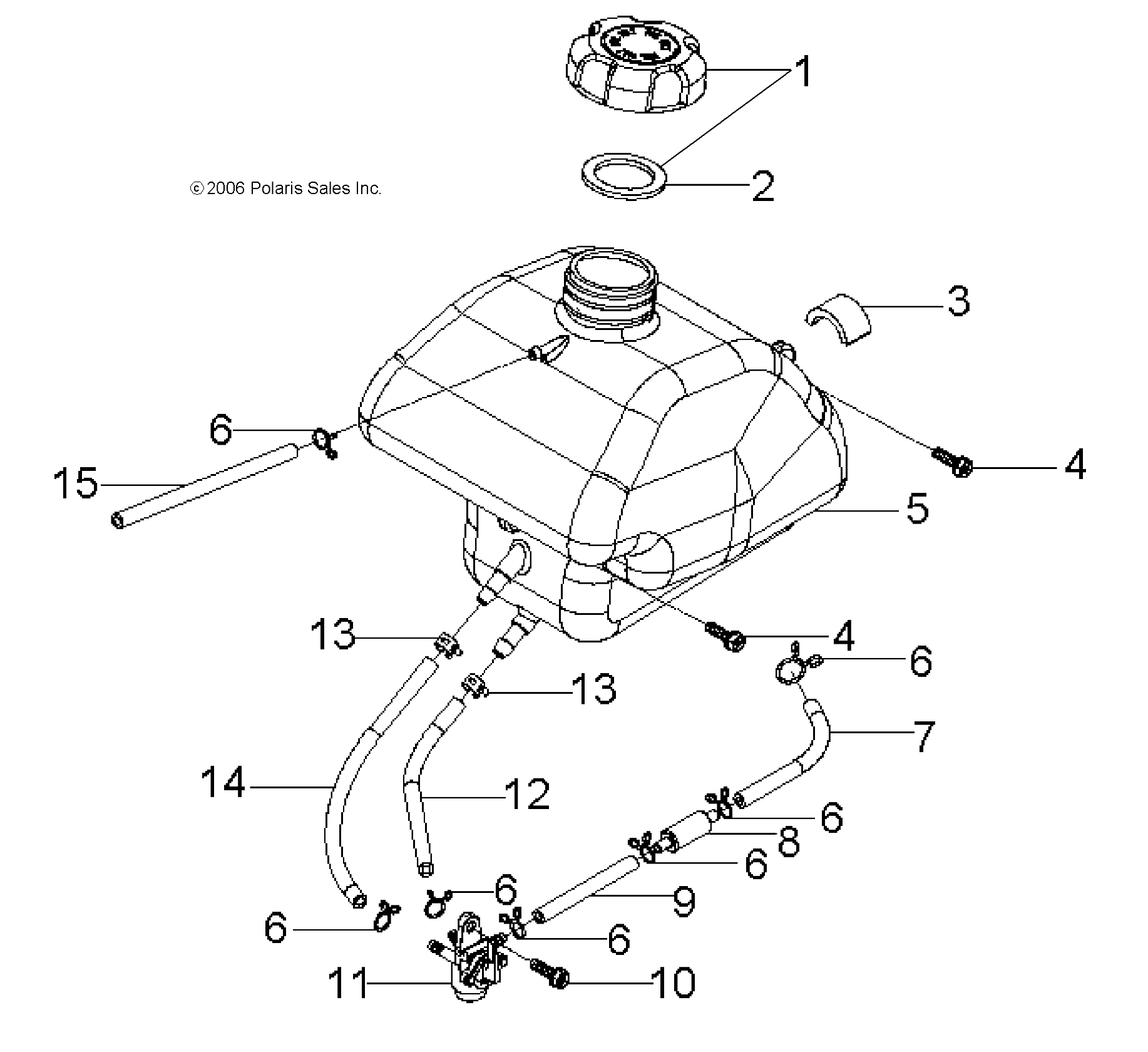 BODY, FUEL TANK and HOSES - A11KA05AB/AD (49ATVFUEL07PRED50)