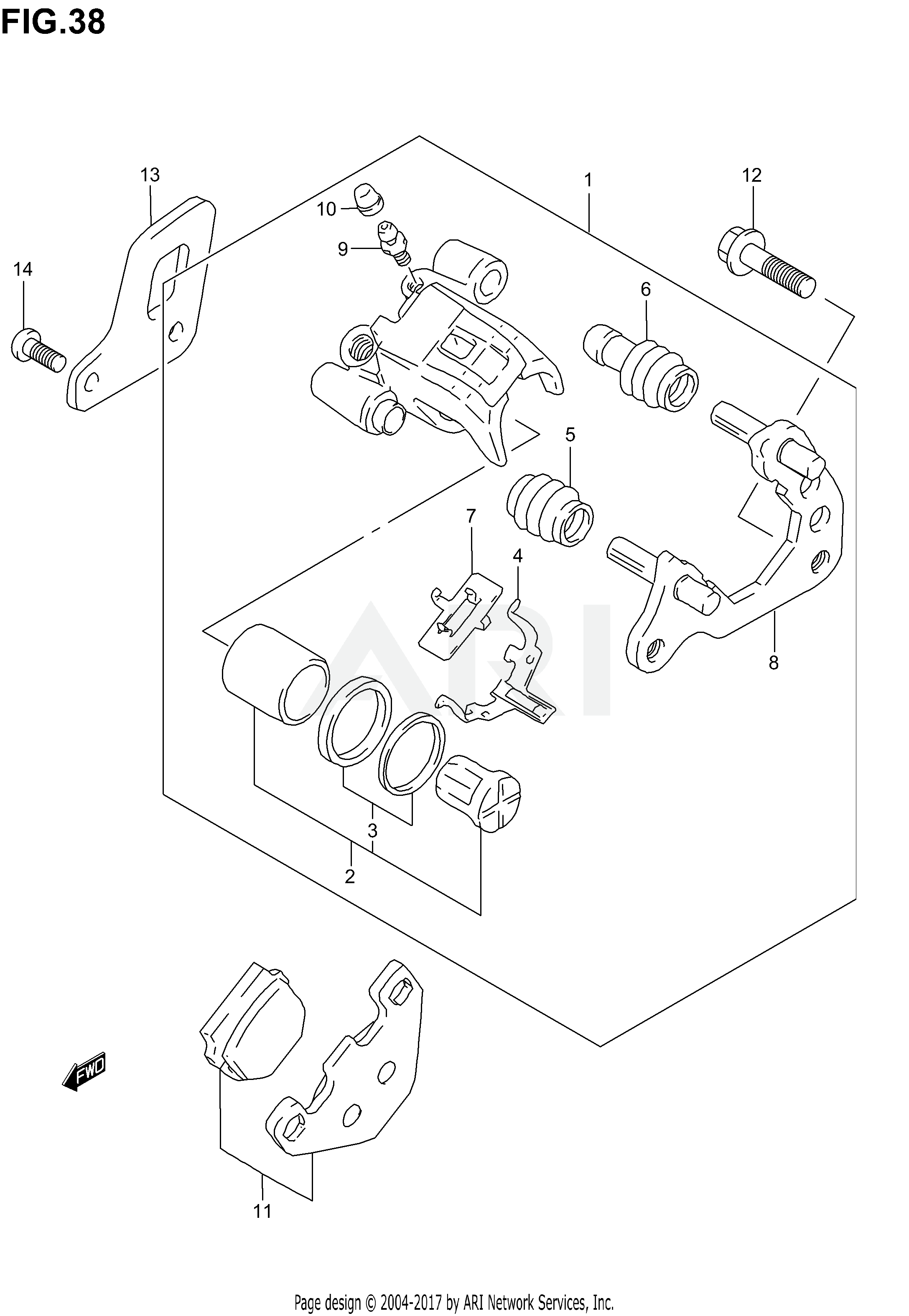 REAR CALIPER (MODEL K2/K3/K4)