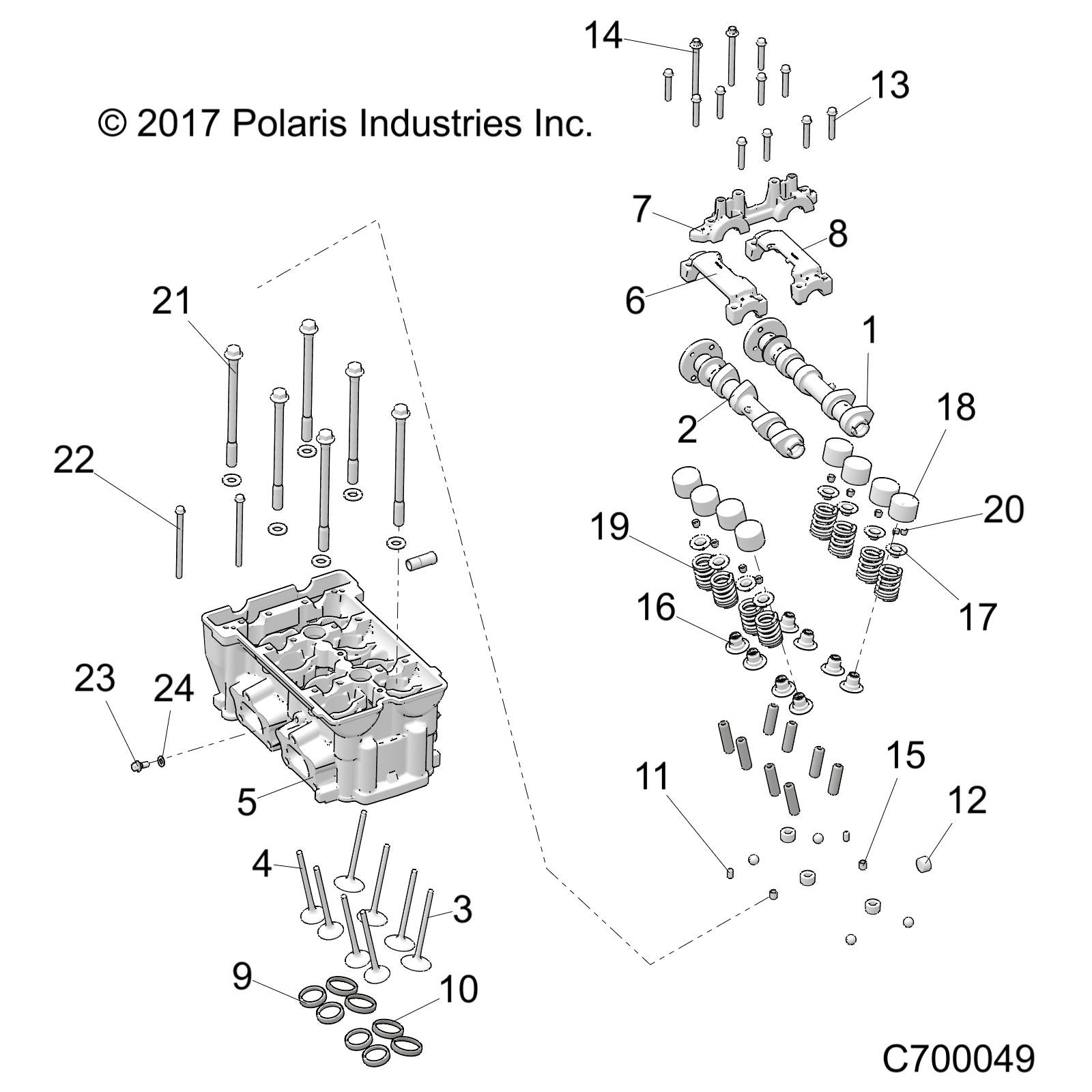 ENGINE, CYLINDER HEAD AND VALVES - R18RRU99AS/BS (C700049)