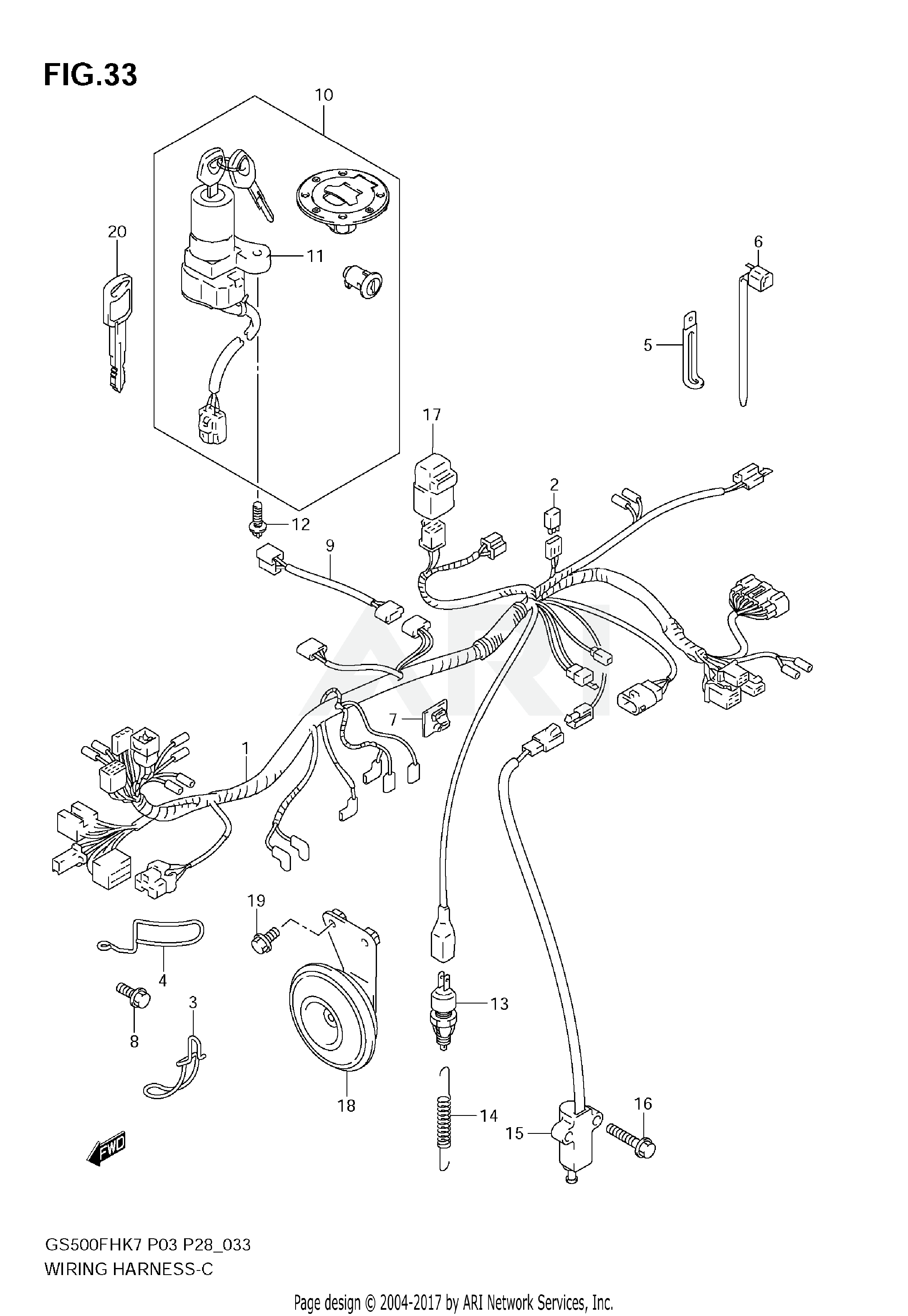 WIRING HARNESS (GS500H E28, E95)