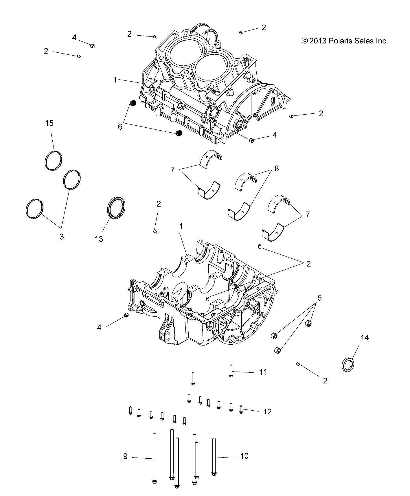 ENGINE, CRANKCASE - A15SVE95FW (49ATVCRANKCASE14SCRAM)