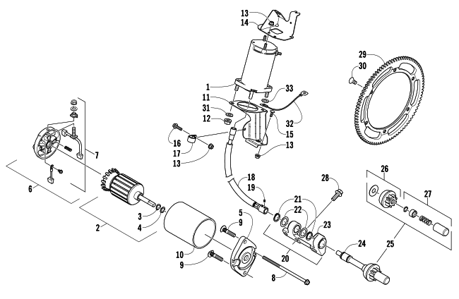 FLEX-DRIVE STARTER MOTOR ASSEMBLY