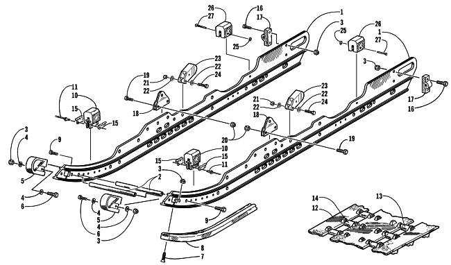 SLIDE RAIL AND TRACK ASSEMBLY