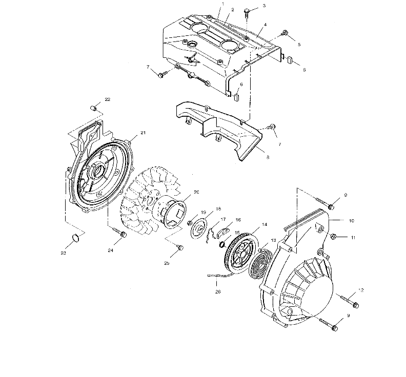 BLOWER HOUSING & RECOIL STARTER - S02SU5BS/S02SD5BE (4968706870C004)