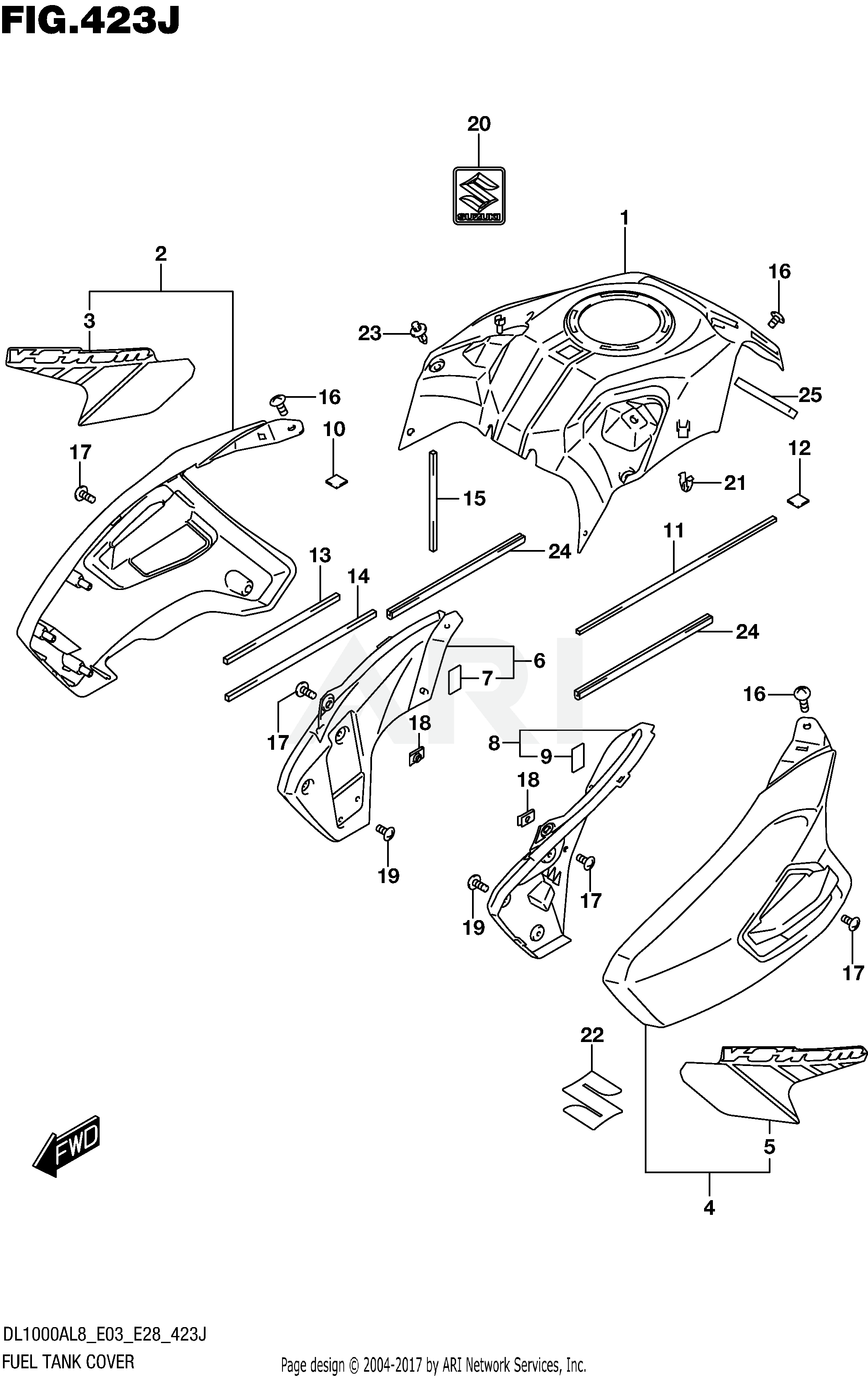 FUEL TANK COVER (DL1000XAL8 E33)