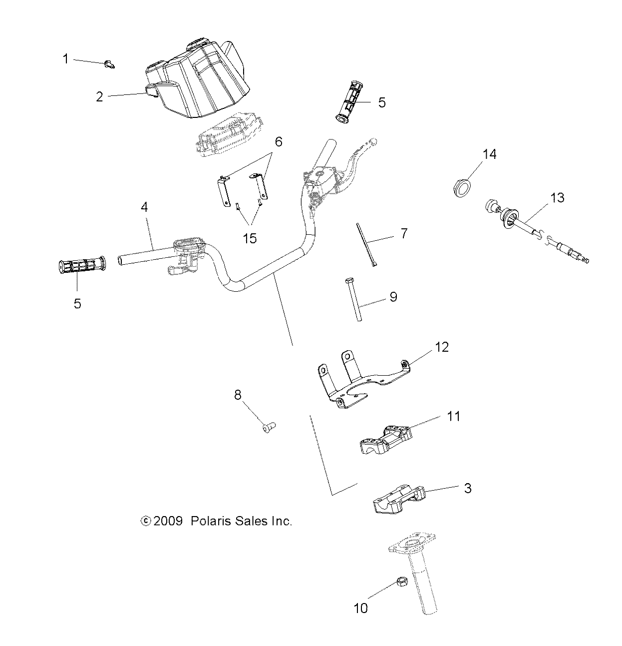 STEERING, HANDLEBAR and CONTROLS - A10NG50FA (49ATVHANDLEBAR10BOSSI)