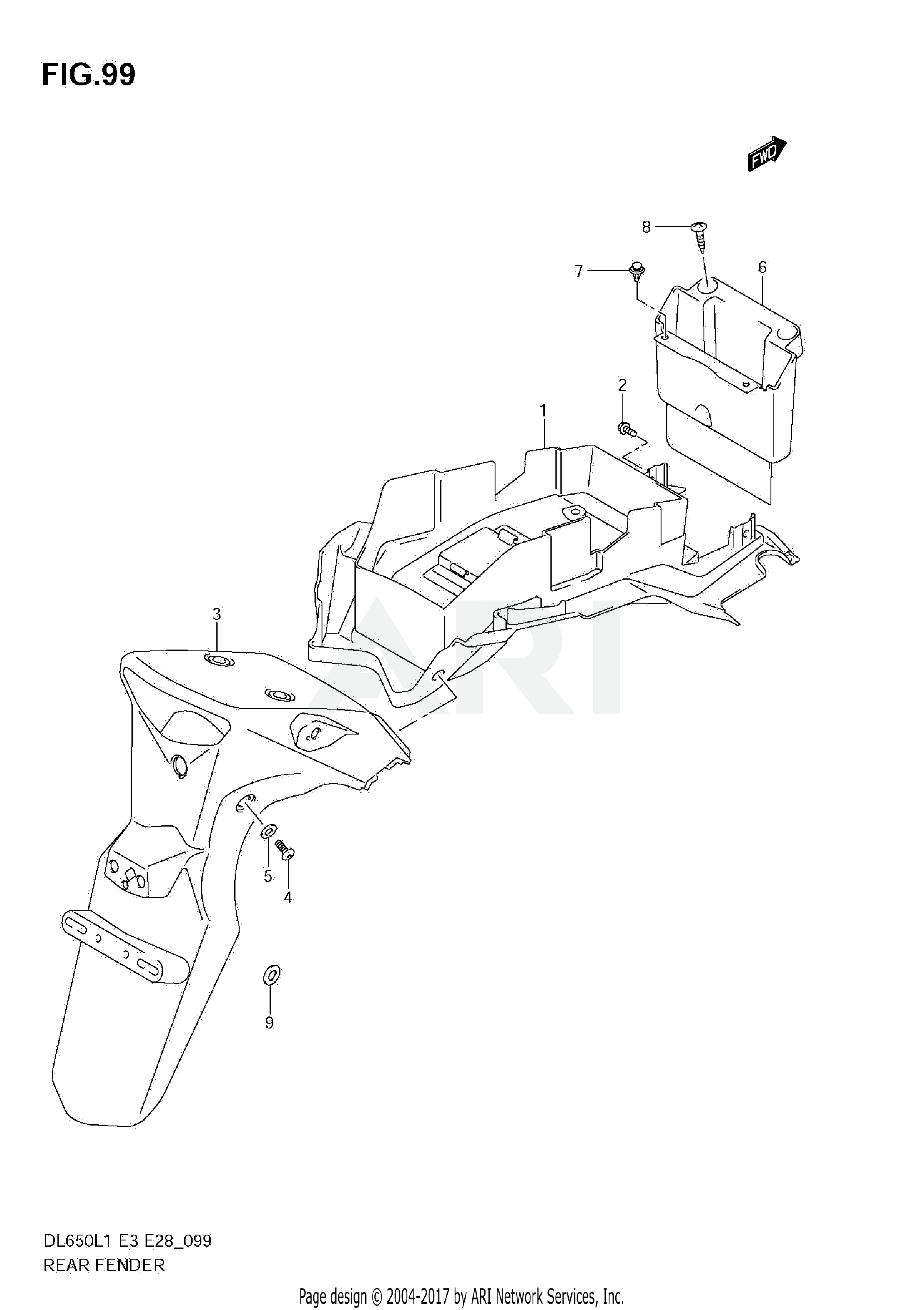 REAR FENDER (DL650 L1 E28)