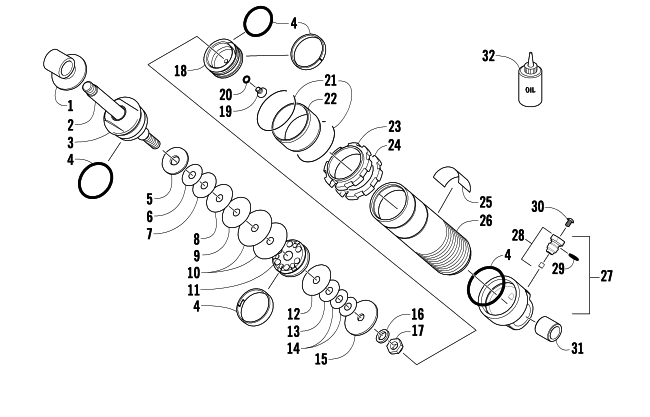 REAR SUSPENSION FRONT ARM SHOCK ABSORBER