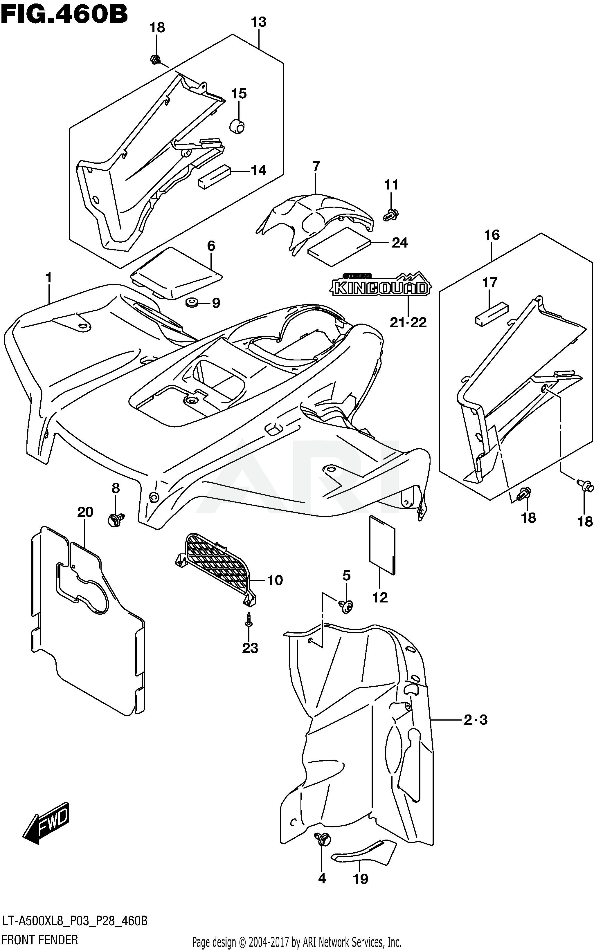 FRONT FENDER (LT-A500XL8 P28)