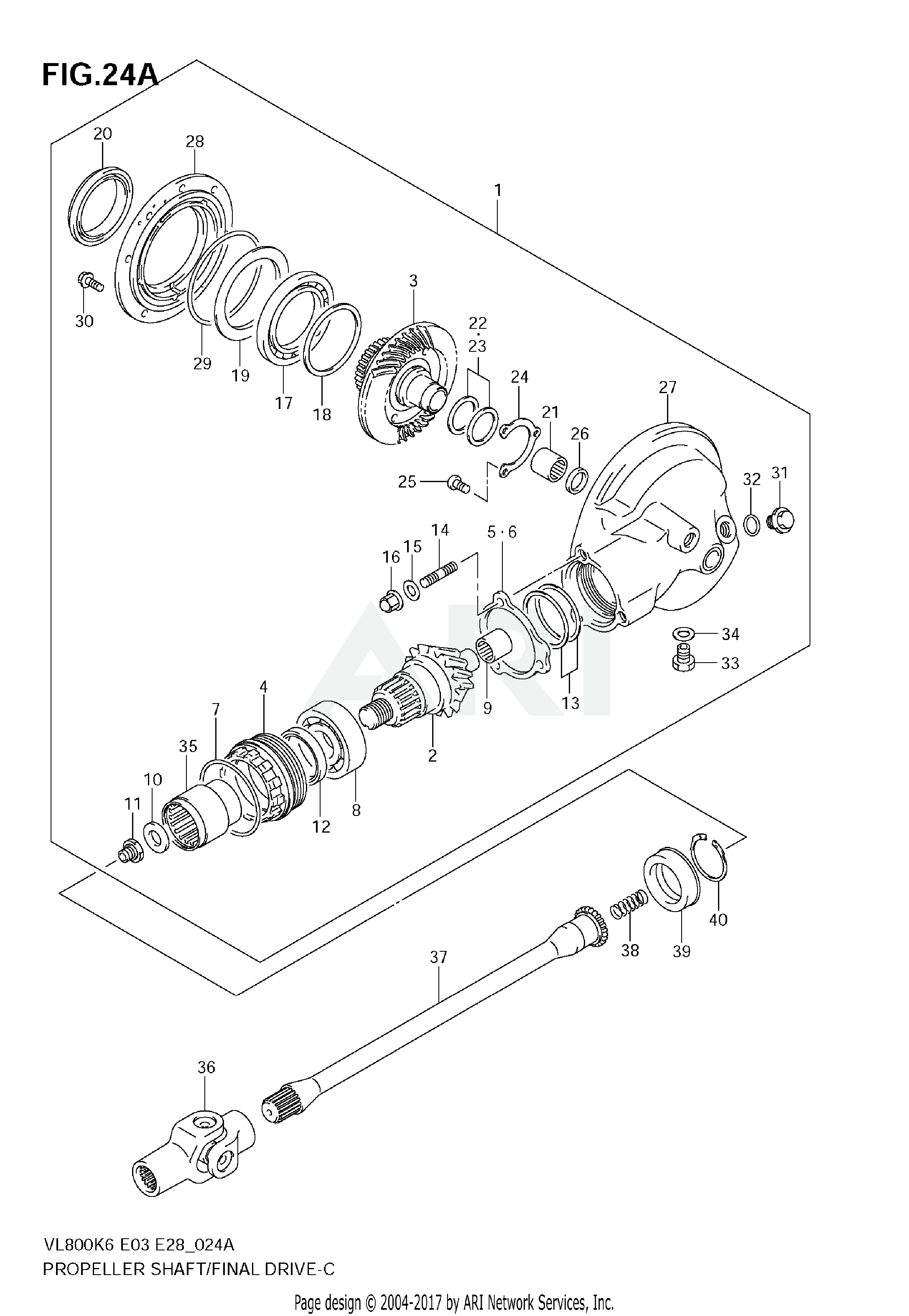 PROPELLER SHAFT - FINAL DRIVE GEAR (VL800CK7/CK8/CK9)