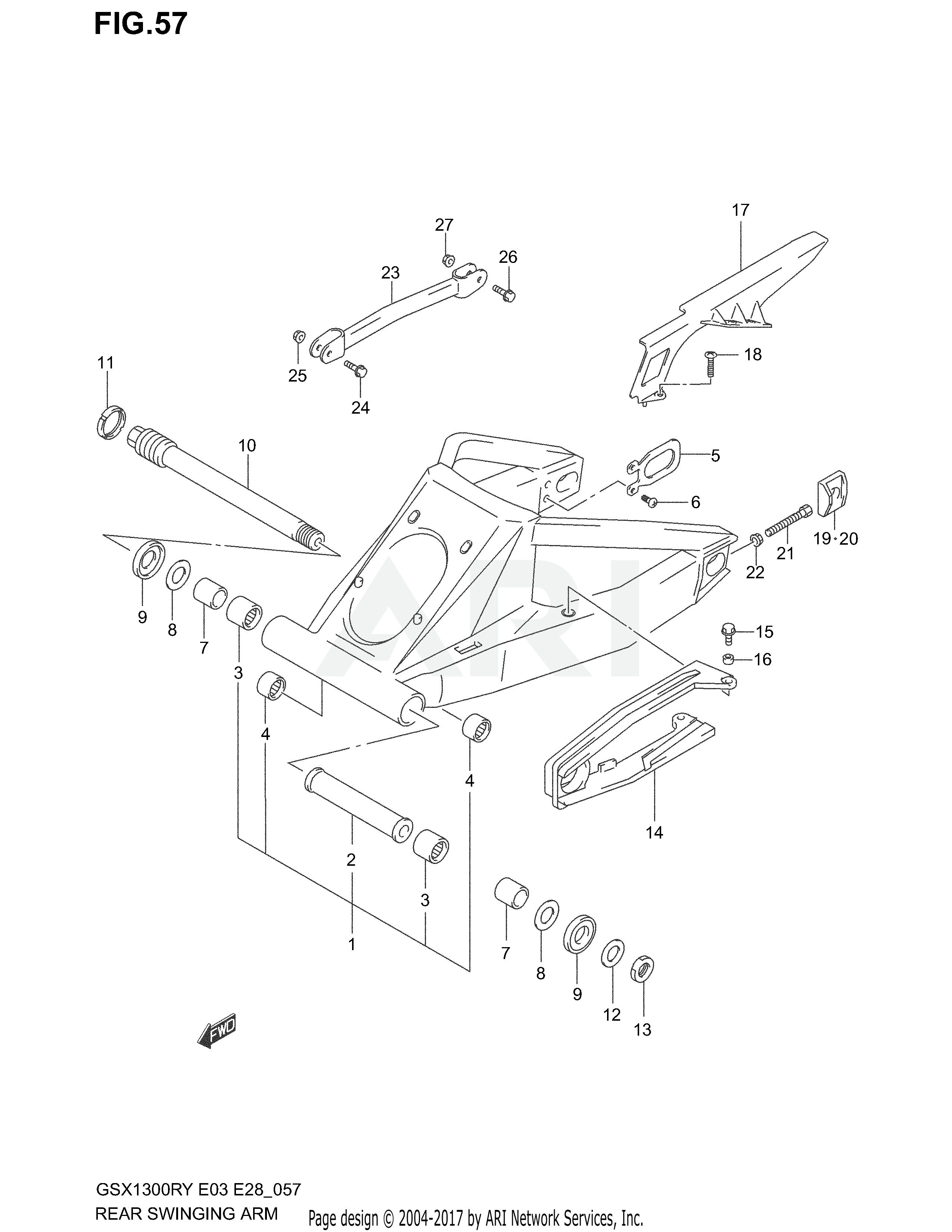 REAR SWINGING ARM (MODEL X/Y/K1/K2)