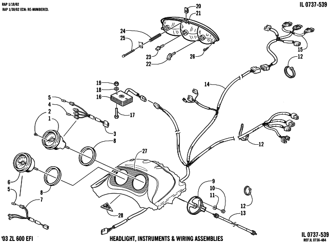 HEADLIGHT, INSTRUMENTS, & WIRING ASSEMBLIES