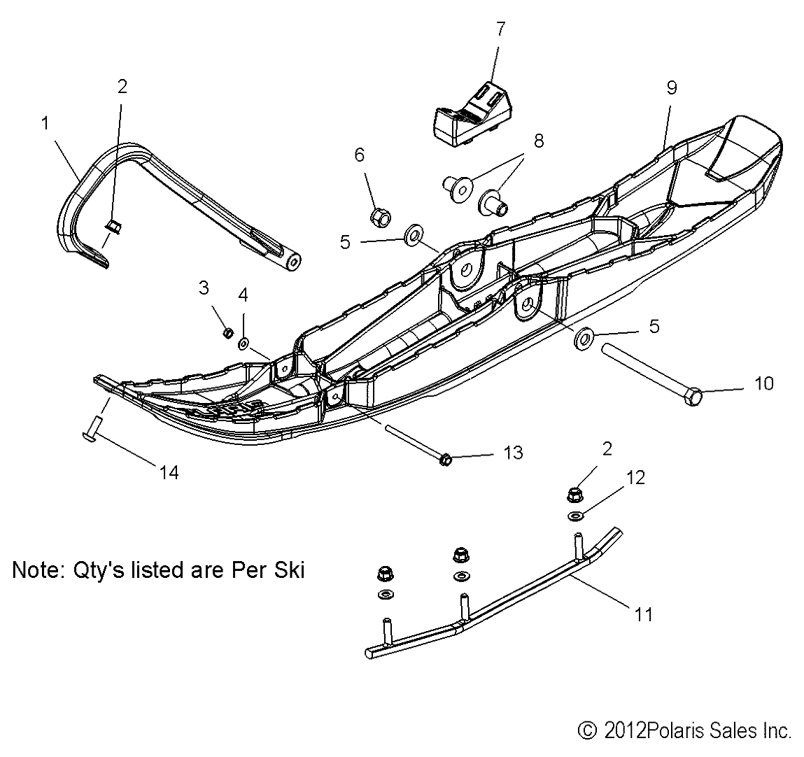 STEERING, SKI ASM. - S15DA6 ALL OPTIONS (49SNOWSKIASM13600LE)