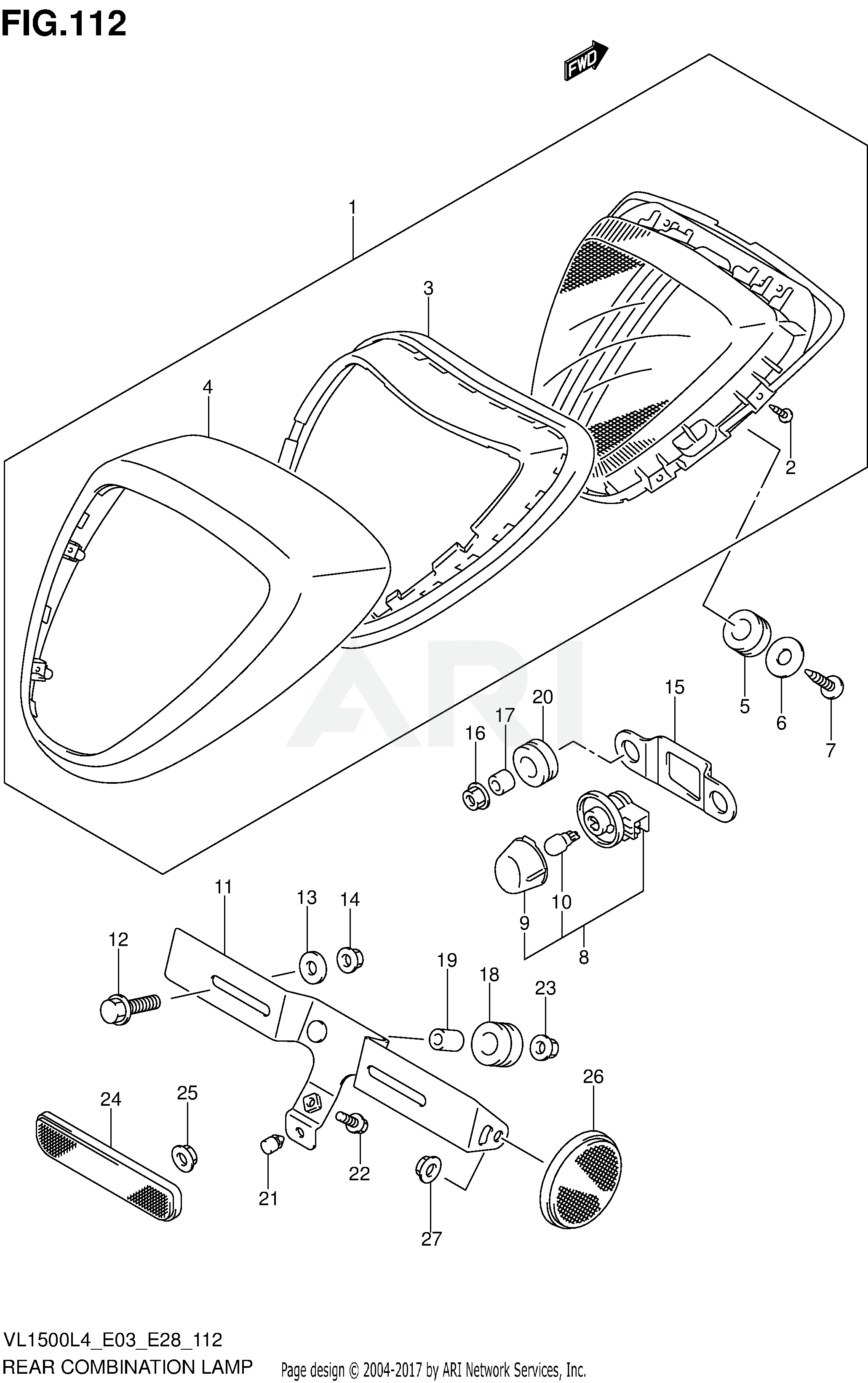 REAR COMBINATION LAMP (VL1500BL4 E28)