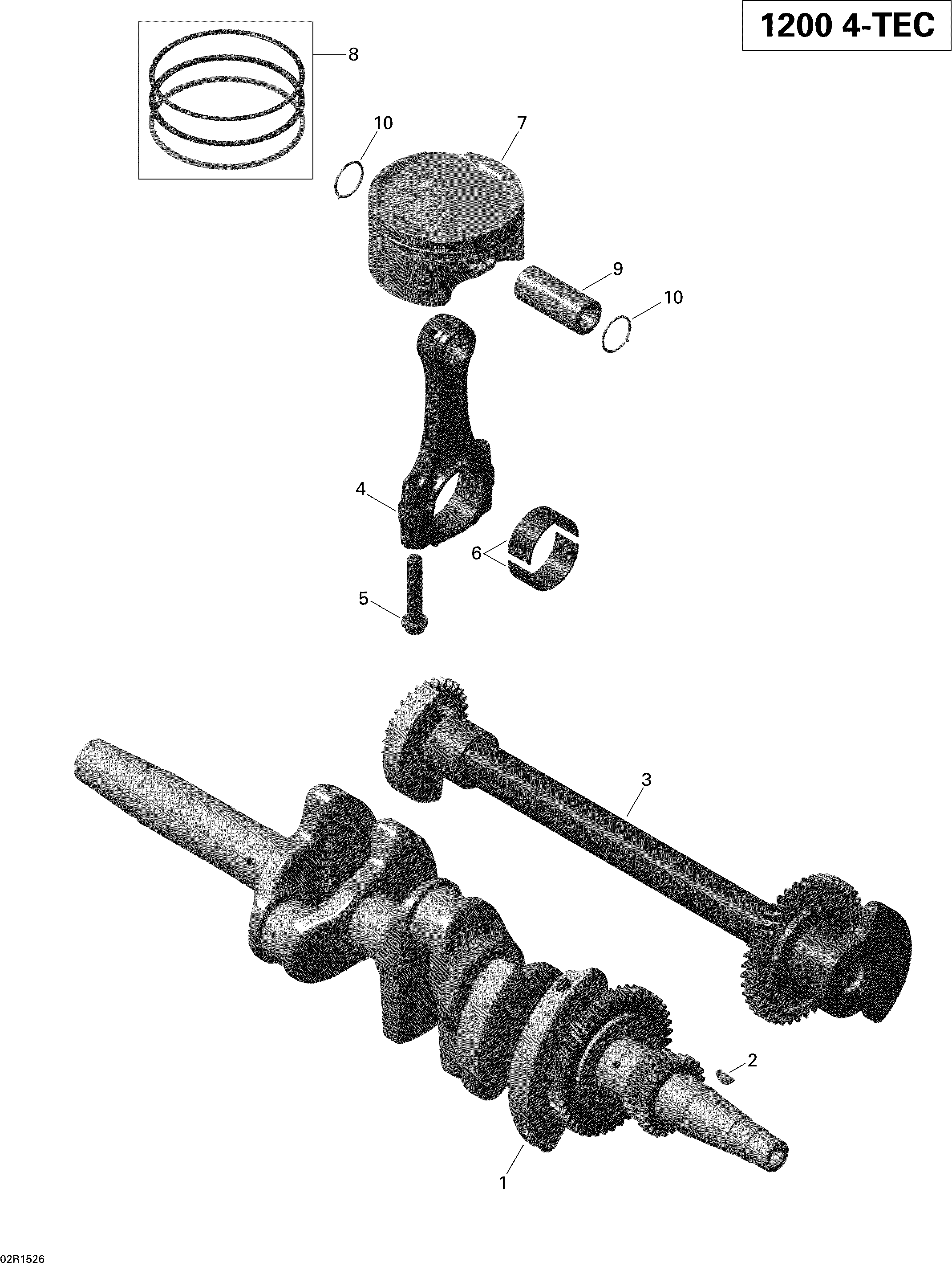 Crankshaft, Pistons And Balance Shaft _02R1526