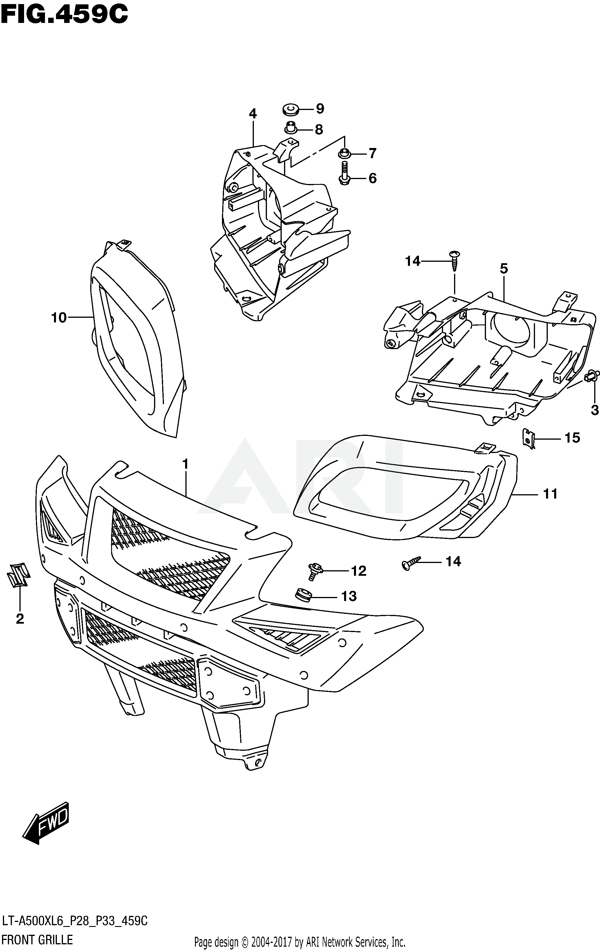 FRONT GRILLE (LT-A500XZL6 P33)