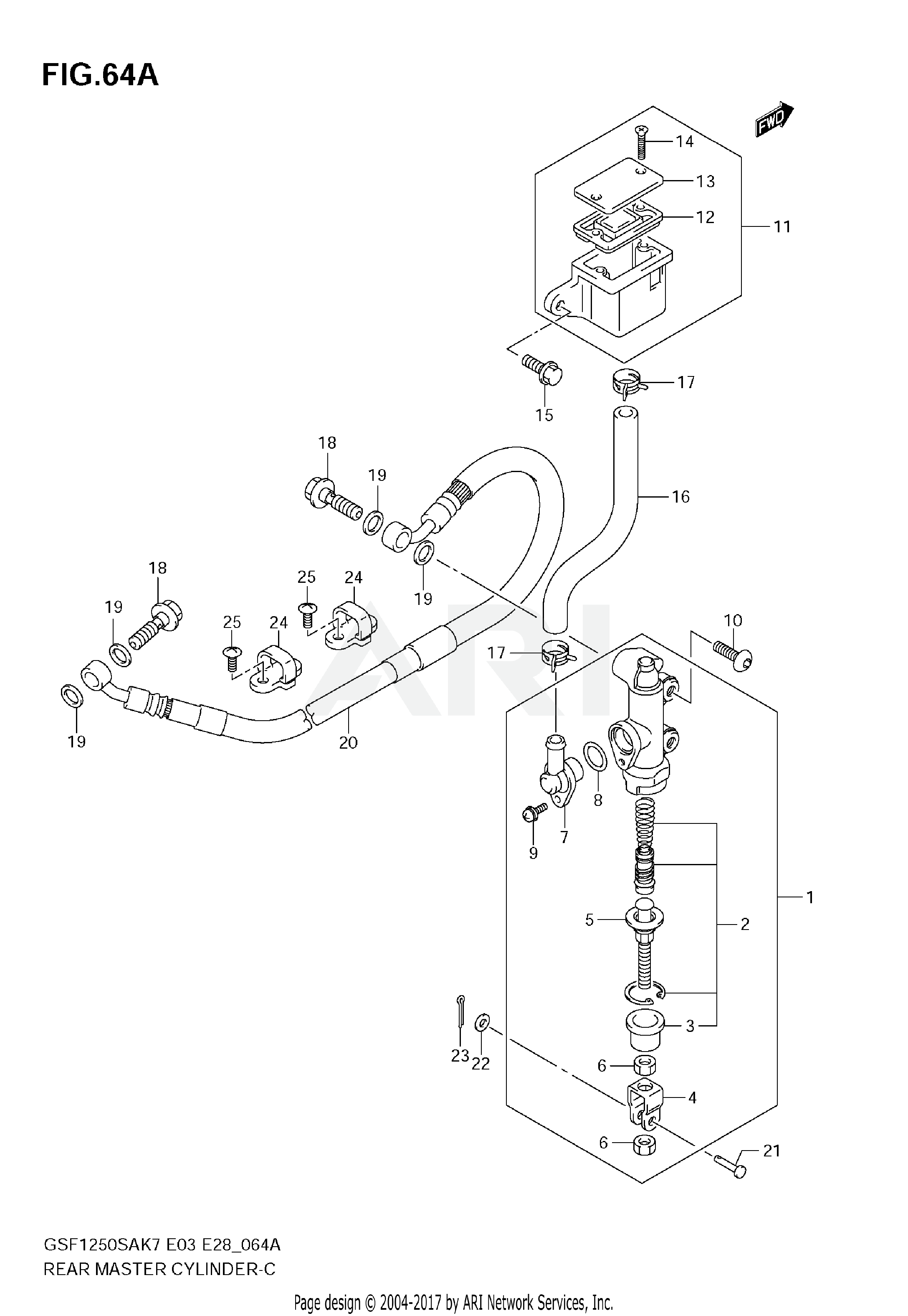 REAR MASTER CYLINDER (GSF1250SK7/SK8/SK9)