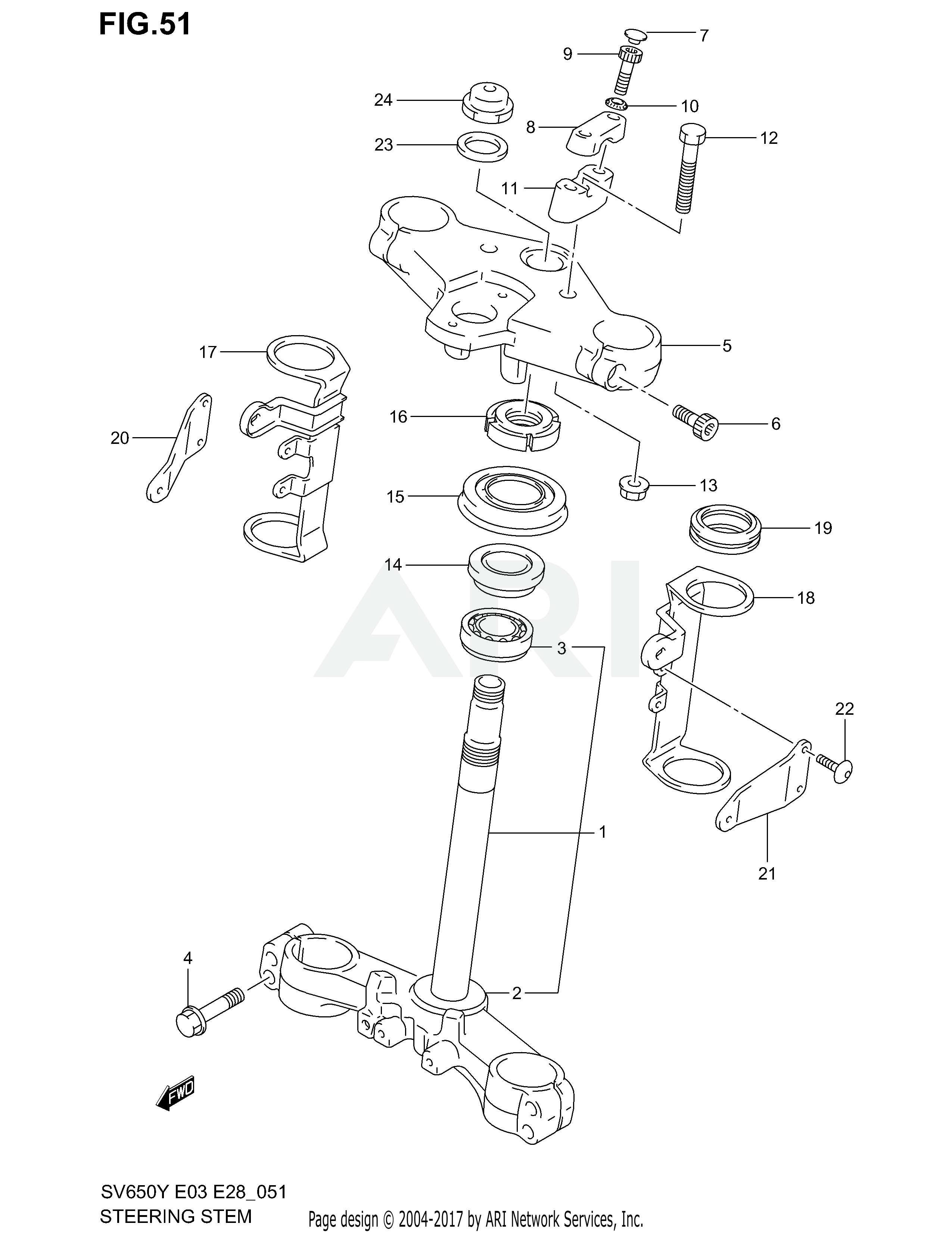 STEERING STEM (SV650X/Y)